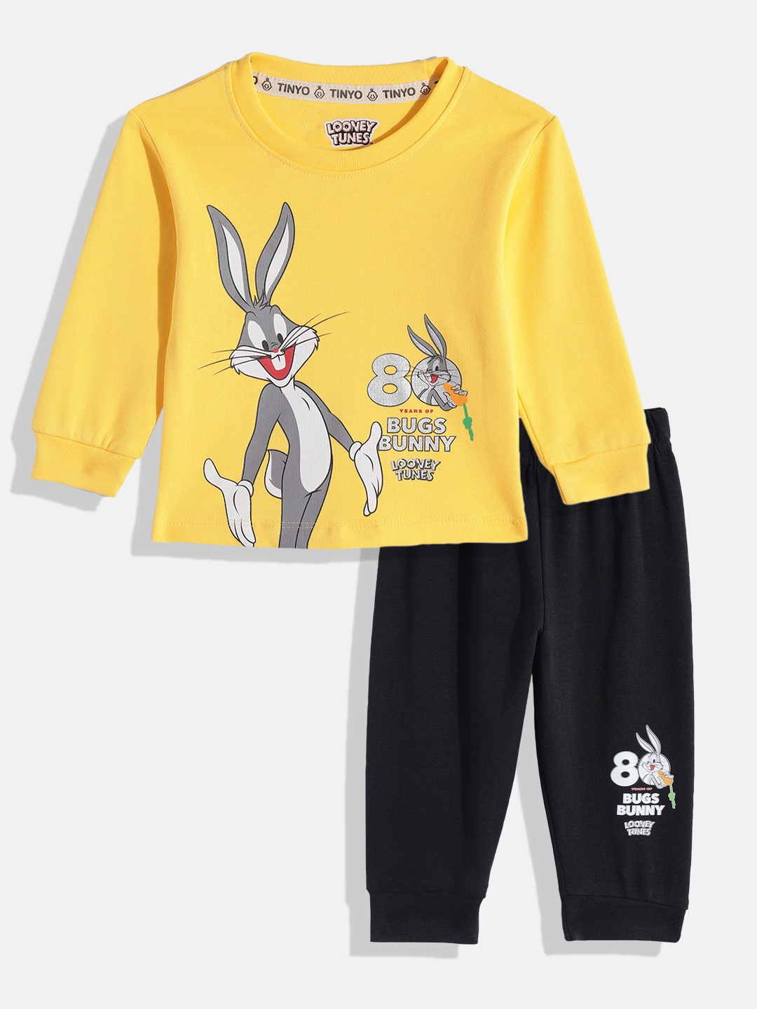 

YK X Tinyo Boys Printed T-shirt and Joggers, Yellow