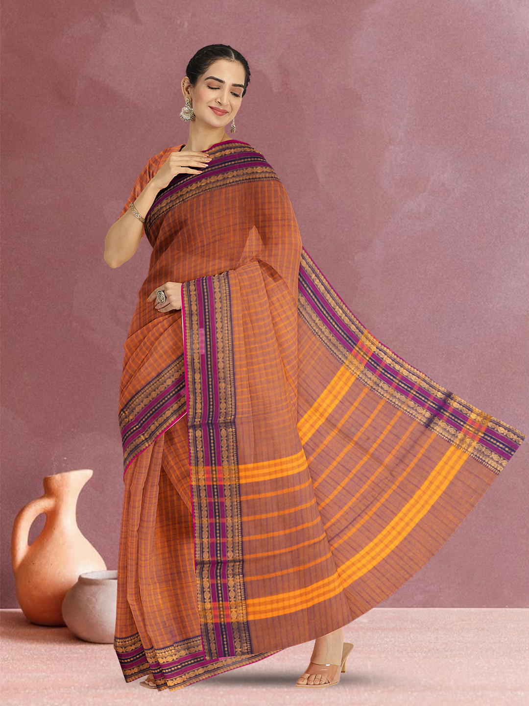 

Avishya Woven Design Zari Pure Cotton Kanjeevaram Saree, Yellow