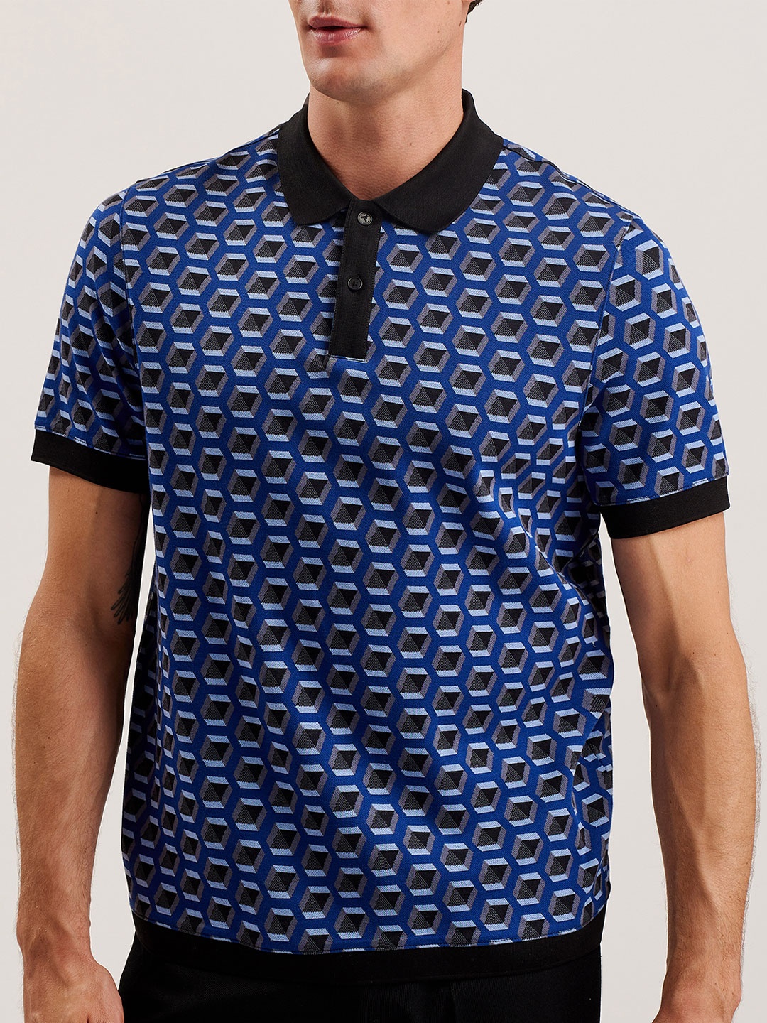 

Ted Baker Men Printed Polo Collar Pockets T-shirt, Na