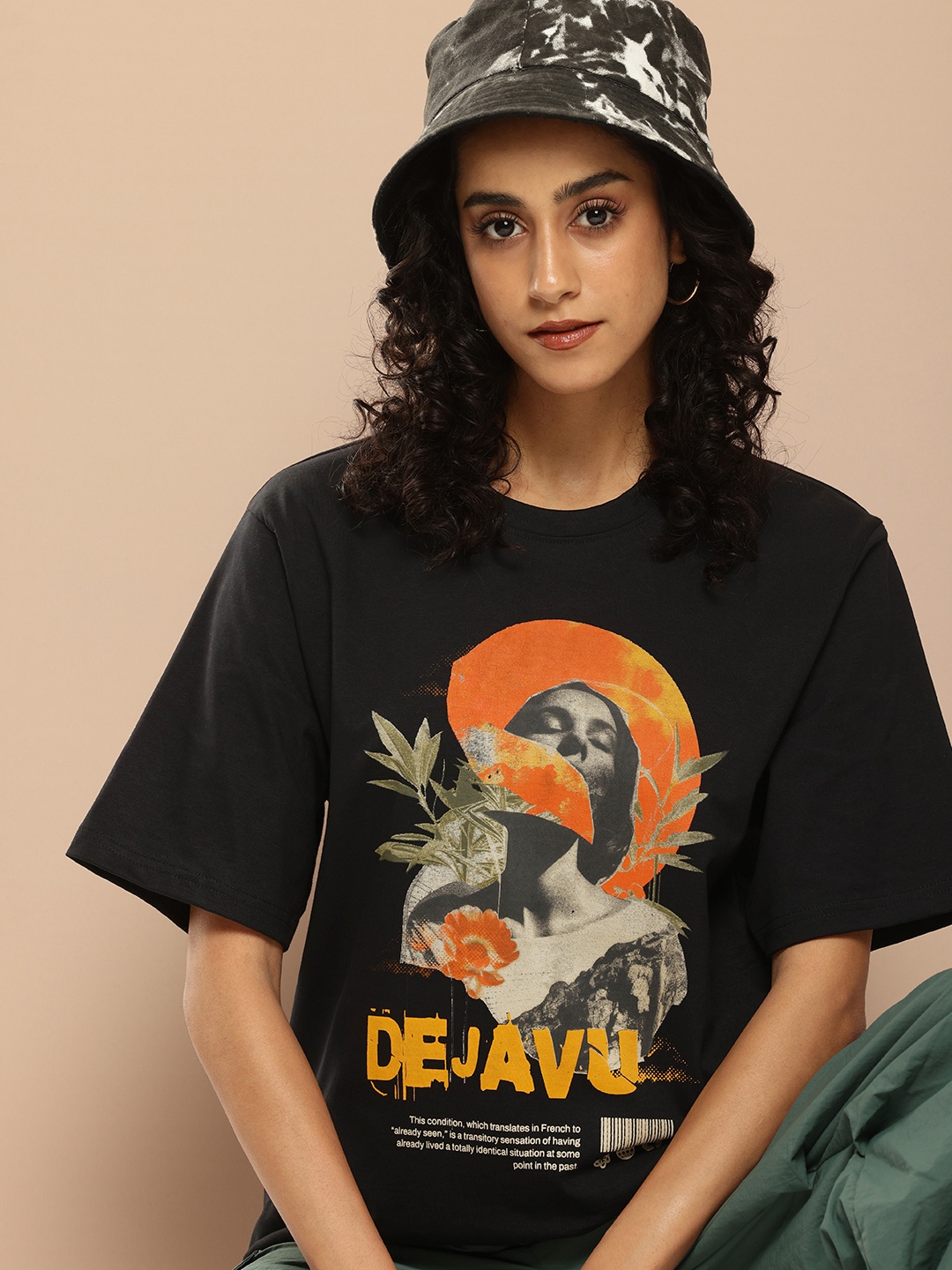 

Difference of Opinion Printed Pure Cotton T-shirt, Black