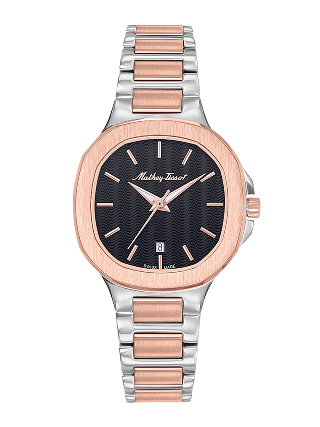 

Mathey-Tissot Women Dial & Stainless Steel Bracelet Style Straps Analogue Watch D152RN, Black