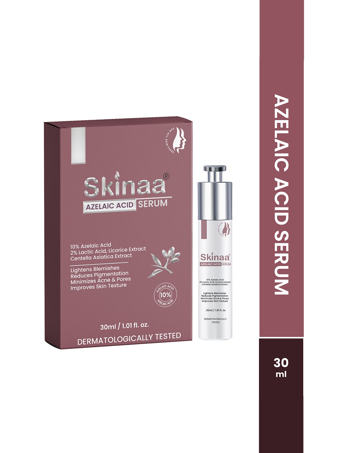 

SKINAA Azelaic Acid Serum for Dark Spots & Skin Texture - 30ml, Brown