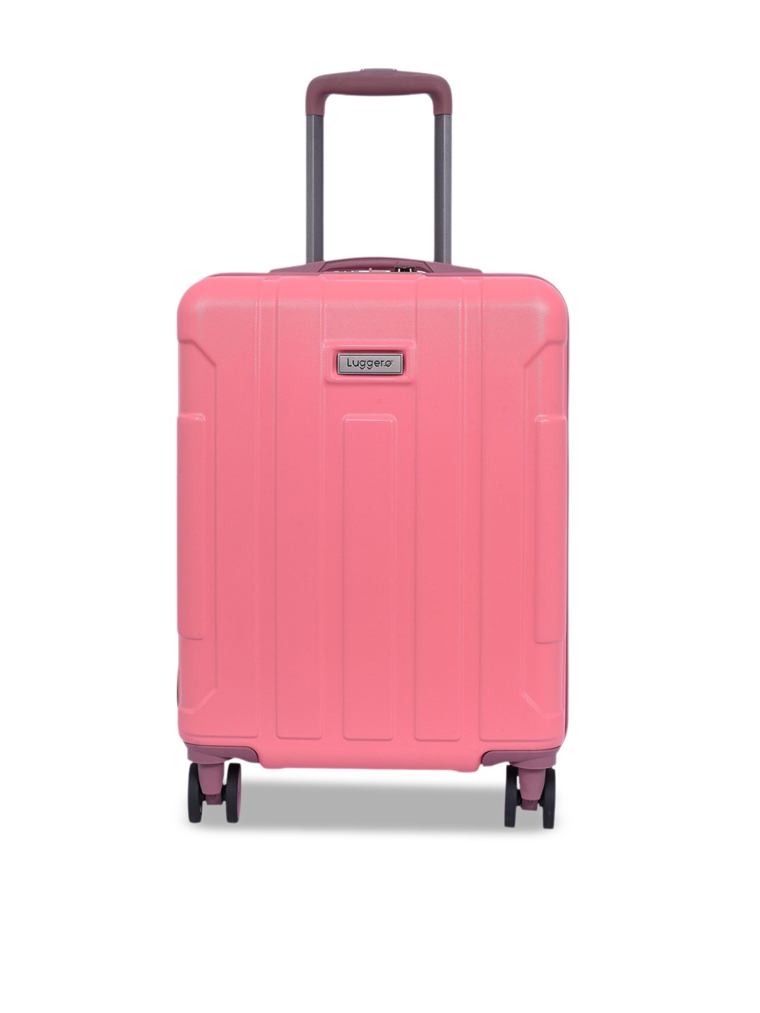 

Luggero Unisex Hard Sided 360-Degree Rotation Cabin Trolley Bag, Pink