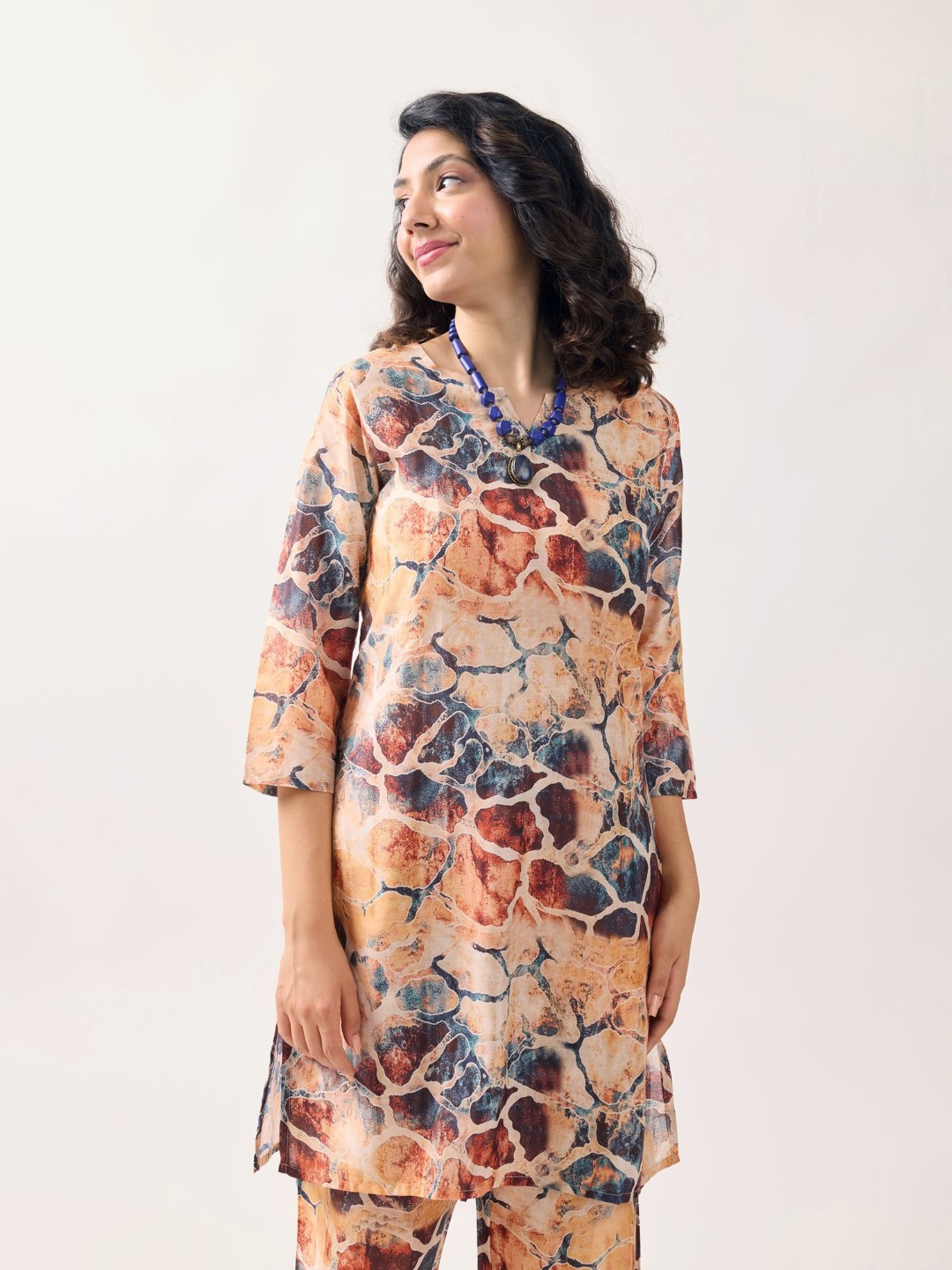 

KALINI Women Abstract Printed Straight Kurta With Palazzo Set, Yellow