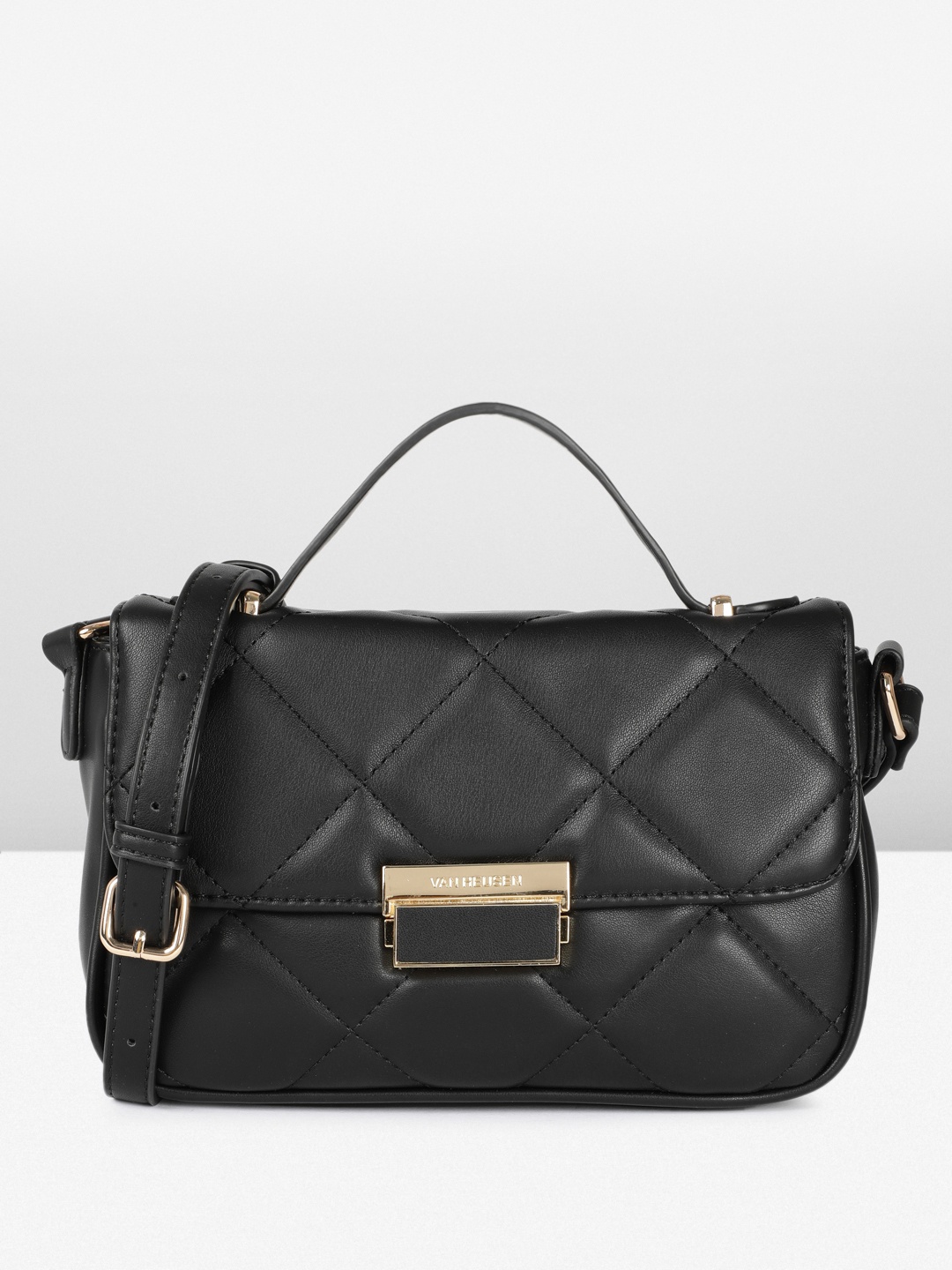 

Van Heusen Structured Quilted Satchel, Black