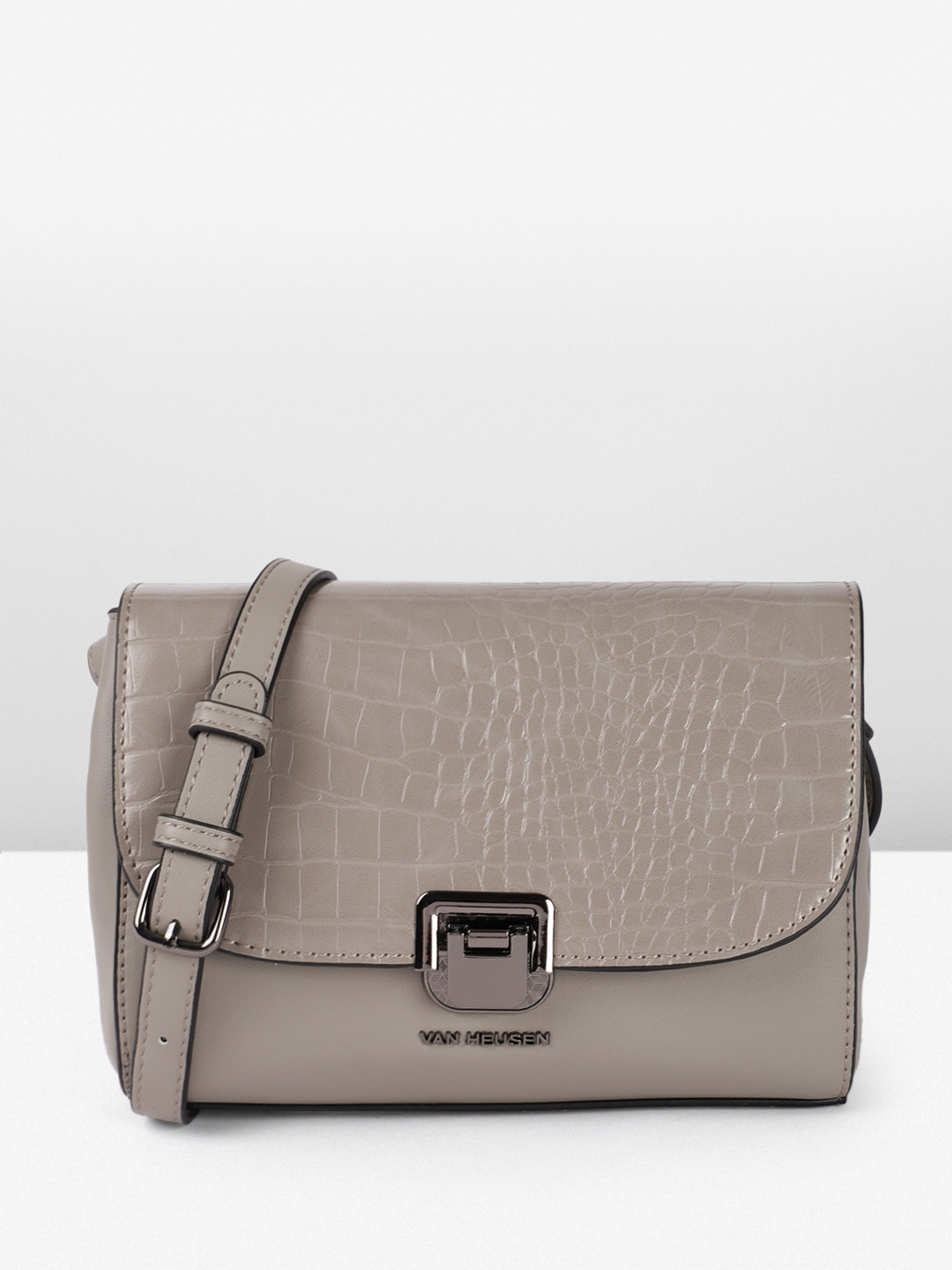 

Van Heusen Animal Textured Structured Sling Bag, Grey