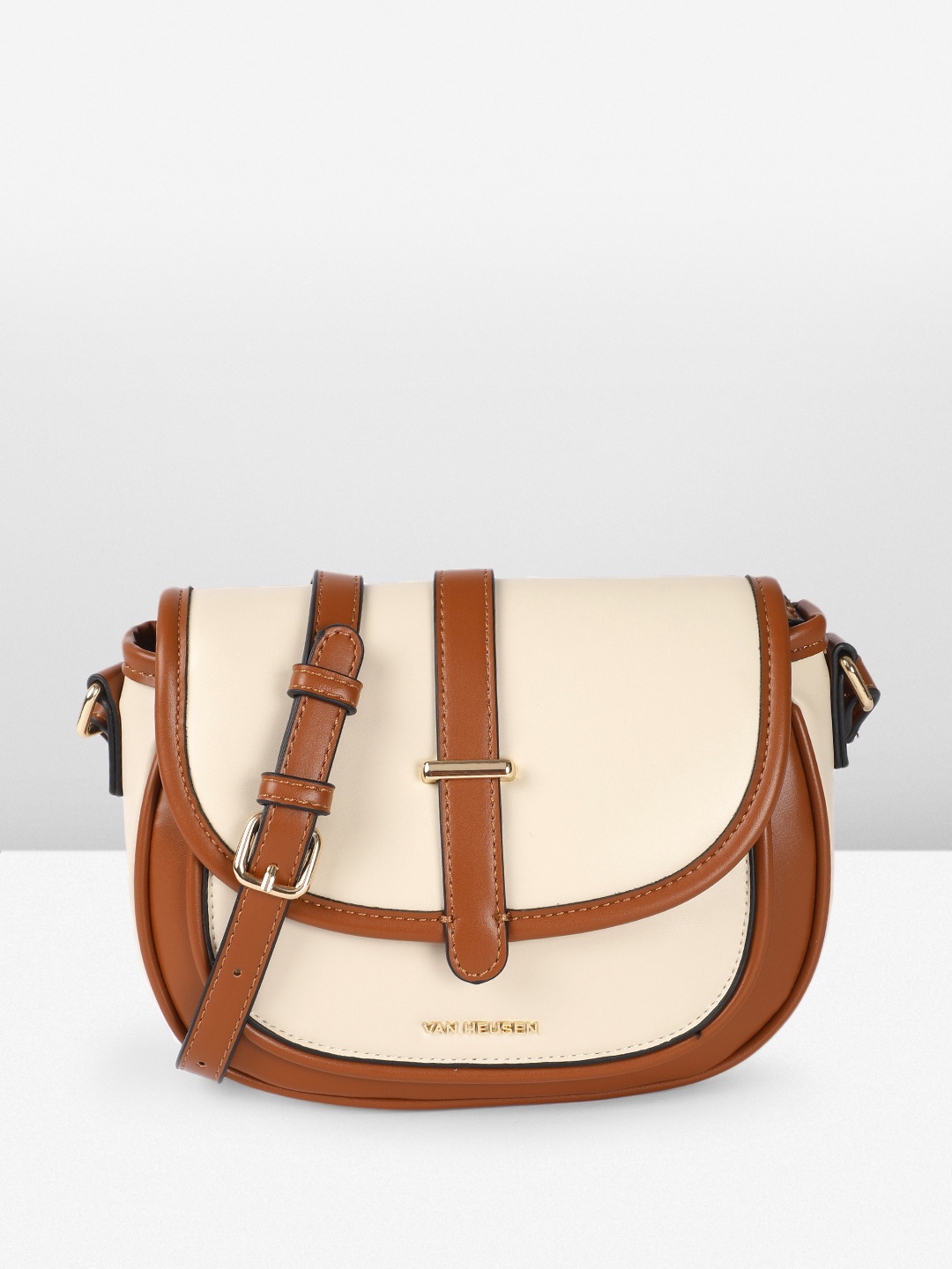 

Van Heusen Sling Bag with Colour Contrast Detail, Cream