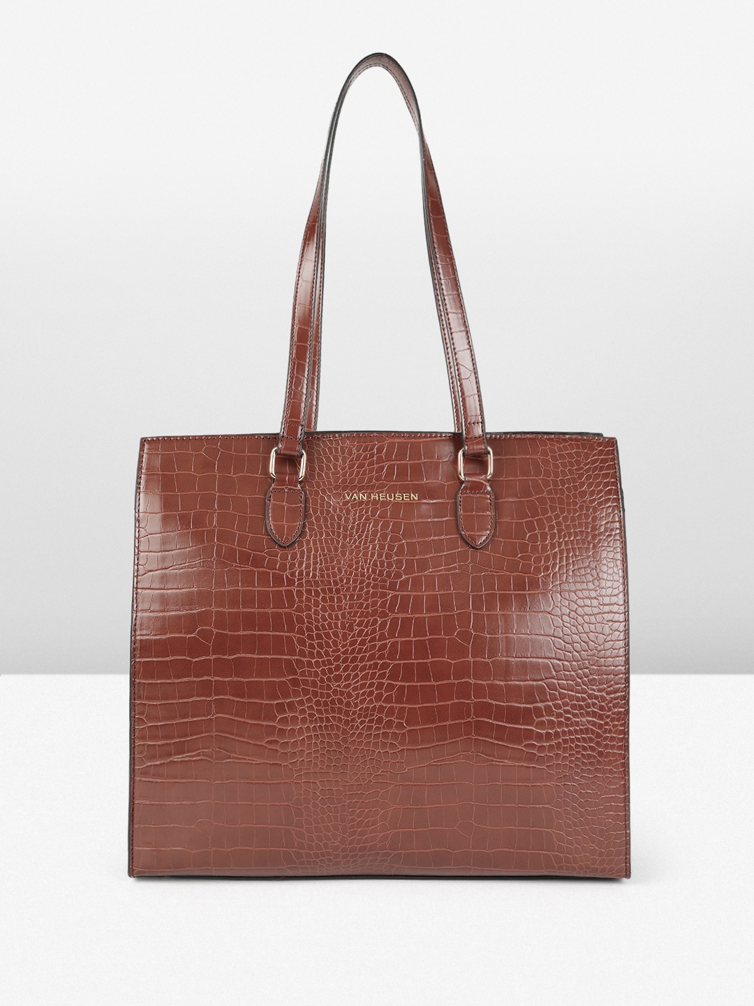 

Van Heusen Women Animal Textured Laptop Bag, Brown