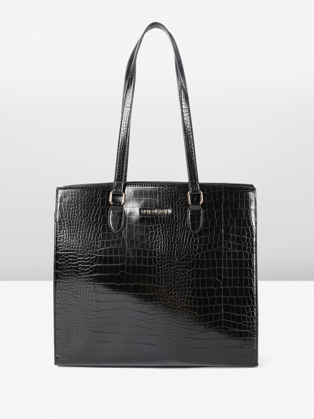 

Van Heusen Women Animal Textured Laptop Bag, Black