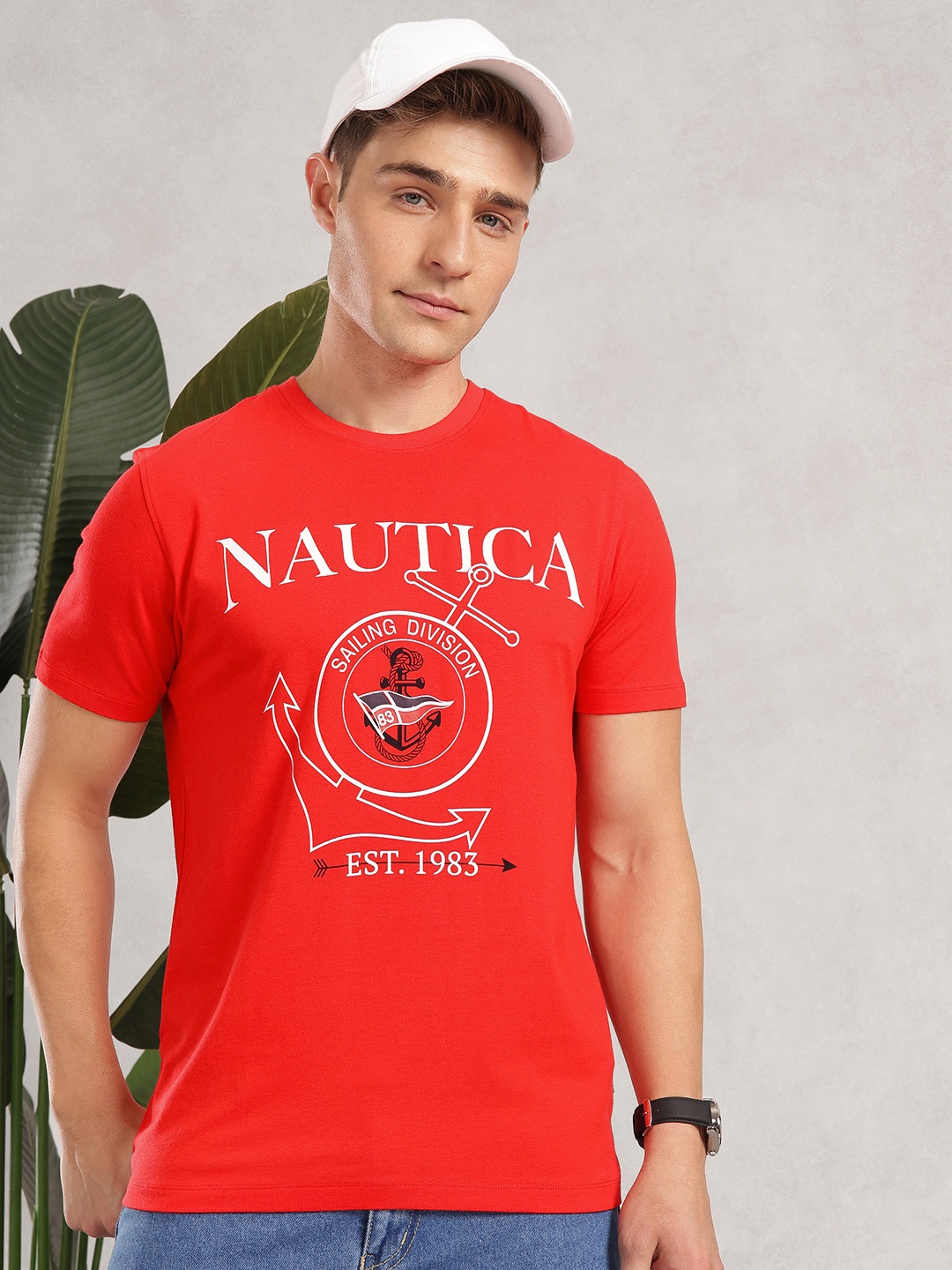 

Nautica Brand Logo Printed T-shirt, Red