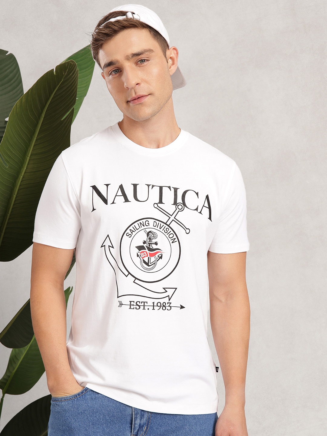 

Nautica Brand Logo Printed T-shirt, White
