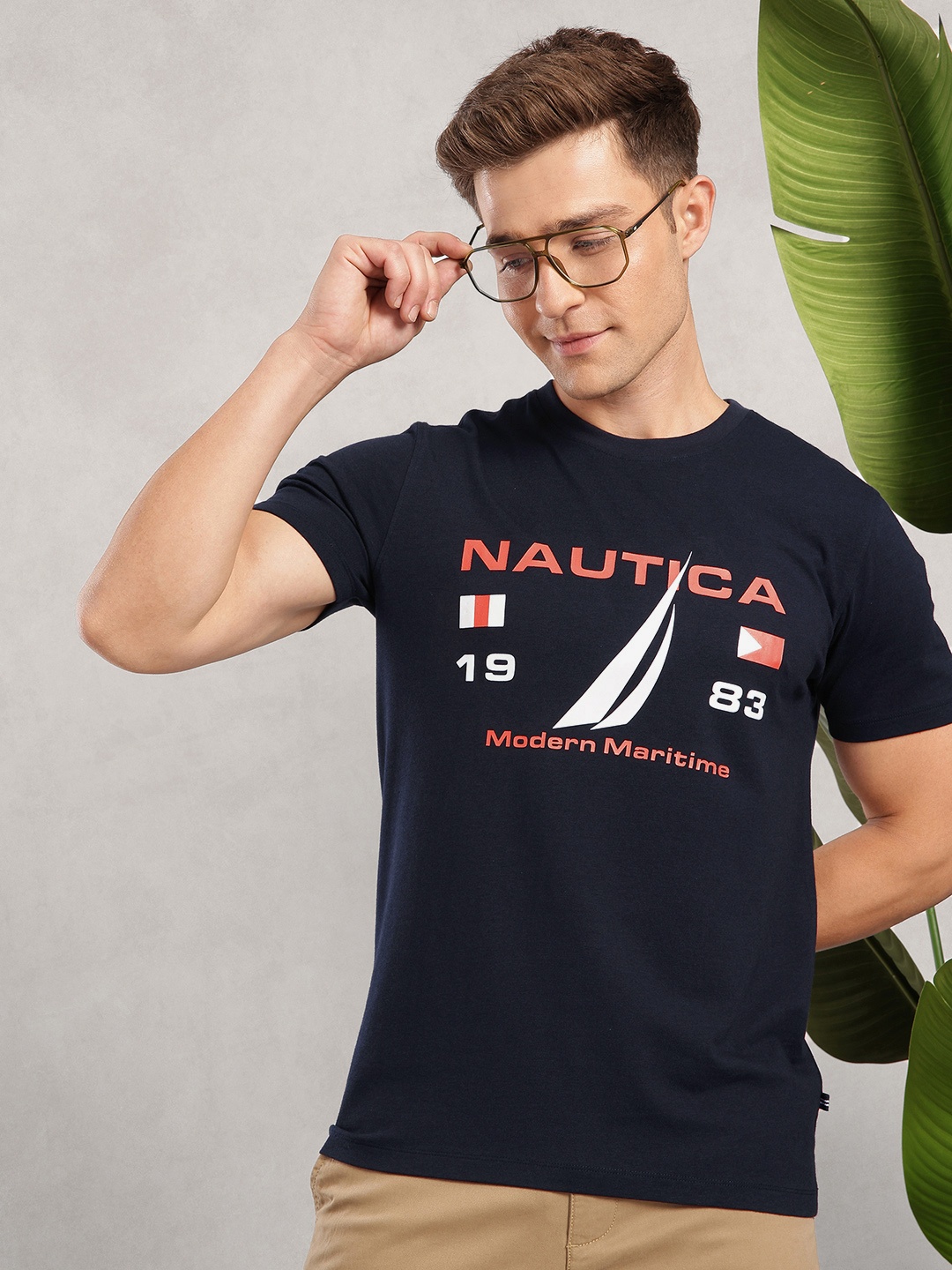 

Nautica Brand Logo Printed T-shirt, Black