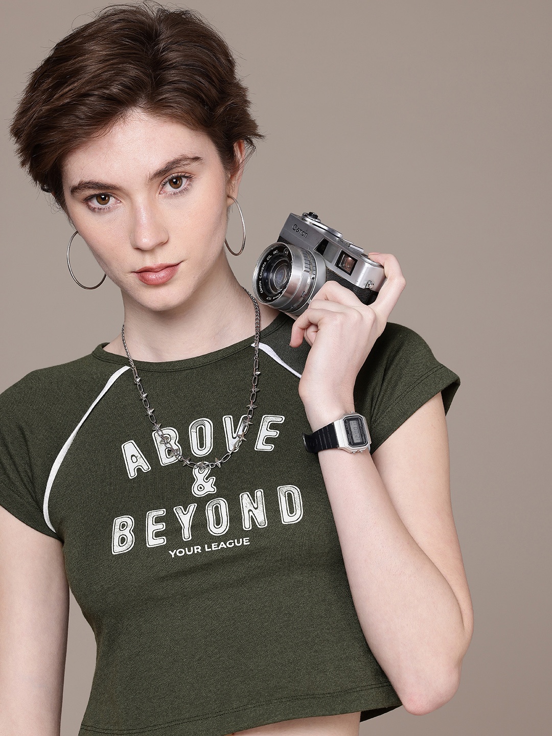 

The Roadster Life Co. Typography Printed Slim Fit T-shirt, Olive