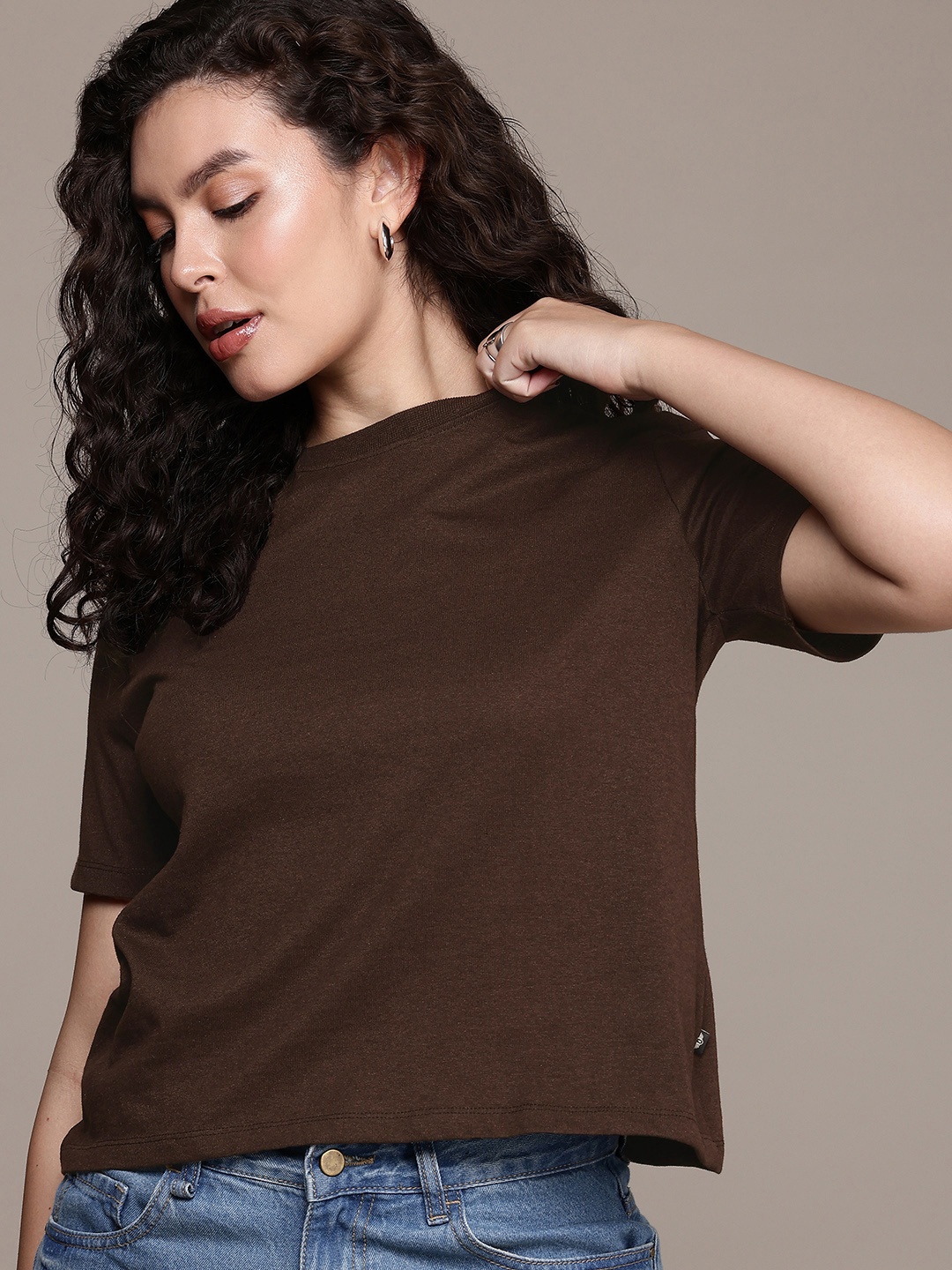 

The Roadster Life Co. Boxy T-shirt, Coffee brown