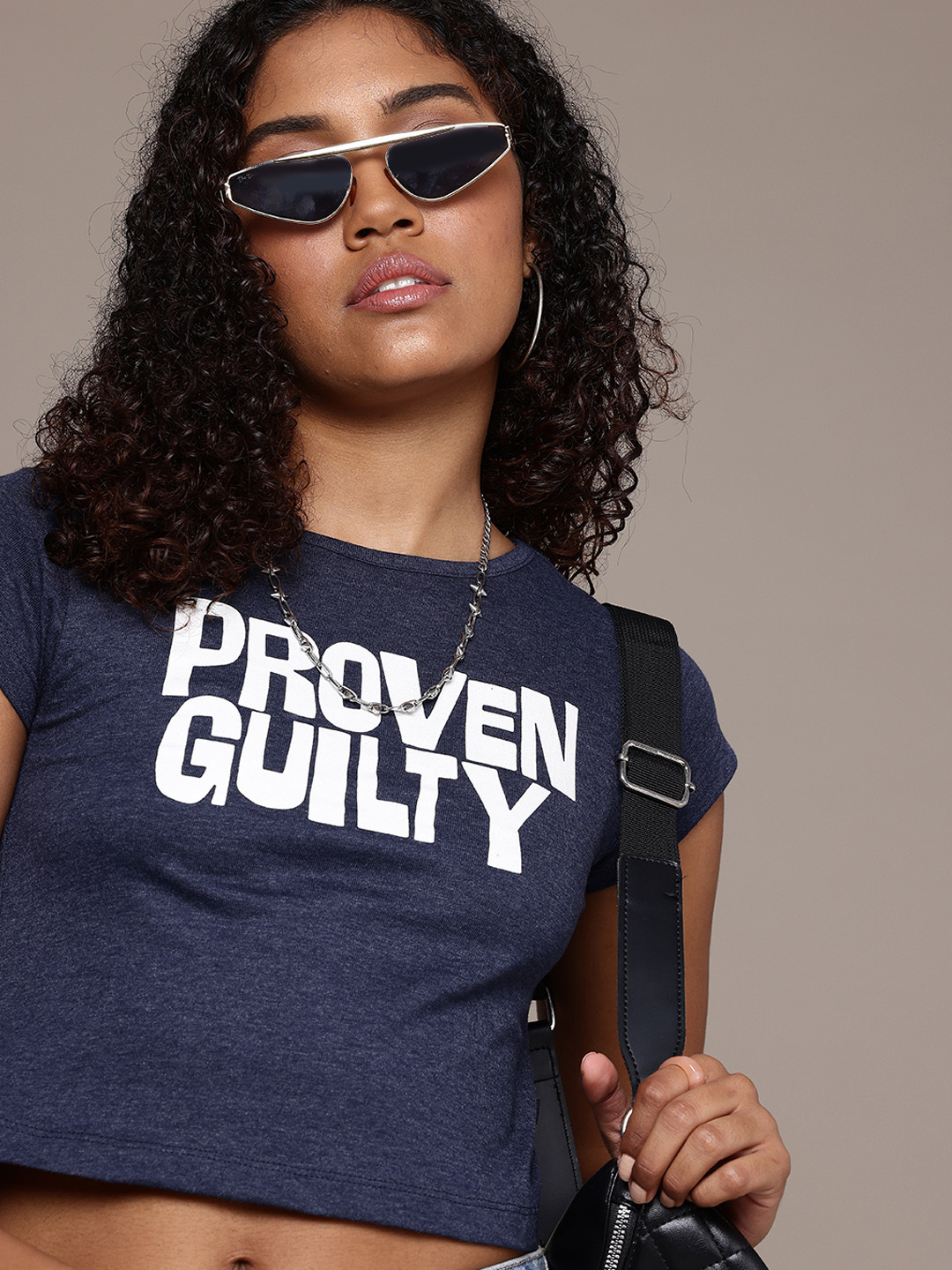 

The Roadster Life Co. Typography Printed Slim Fit T-shirt, Navy blue