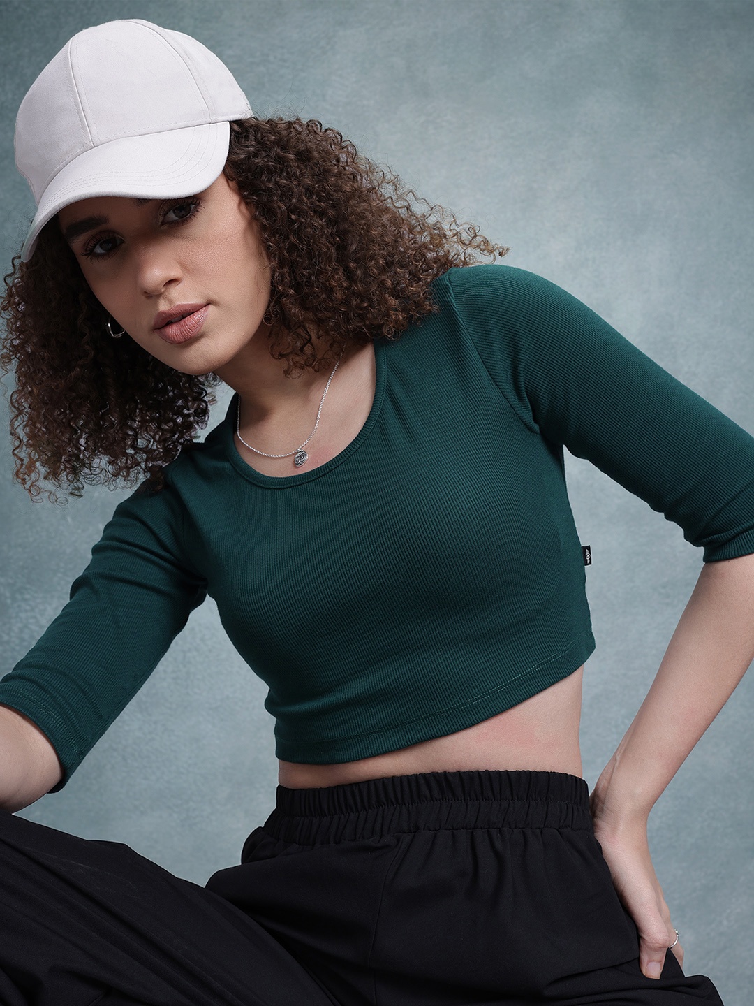 

The Roadster Life Co. Ribbed Crop Top, Teal