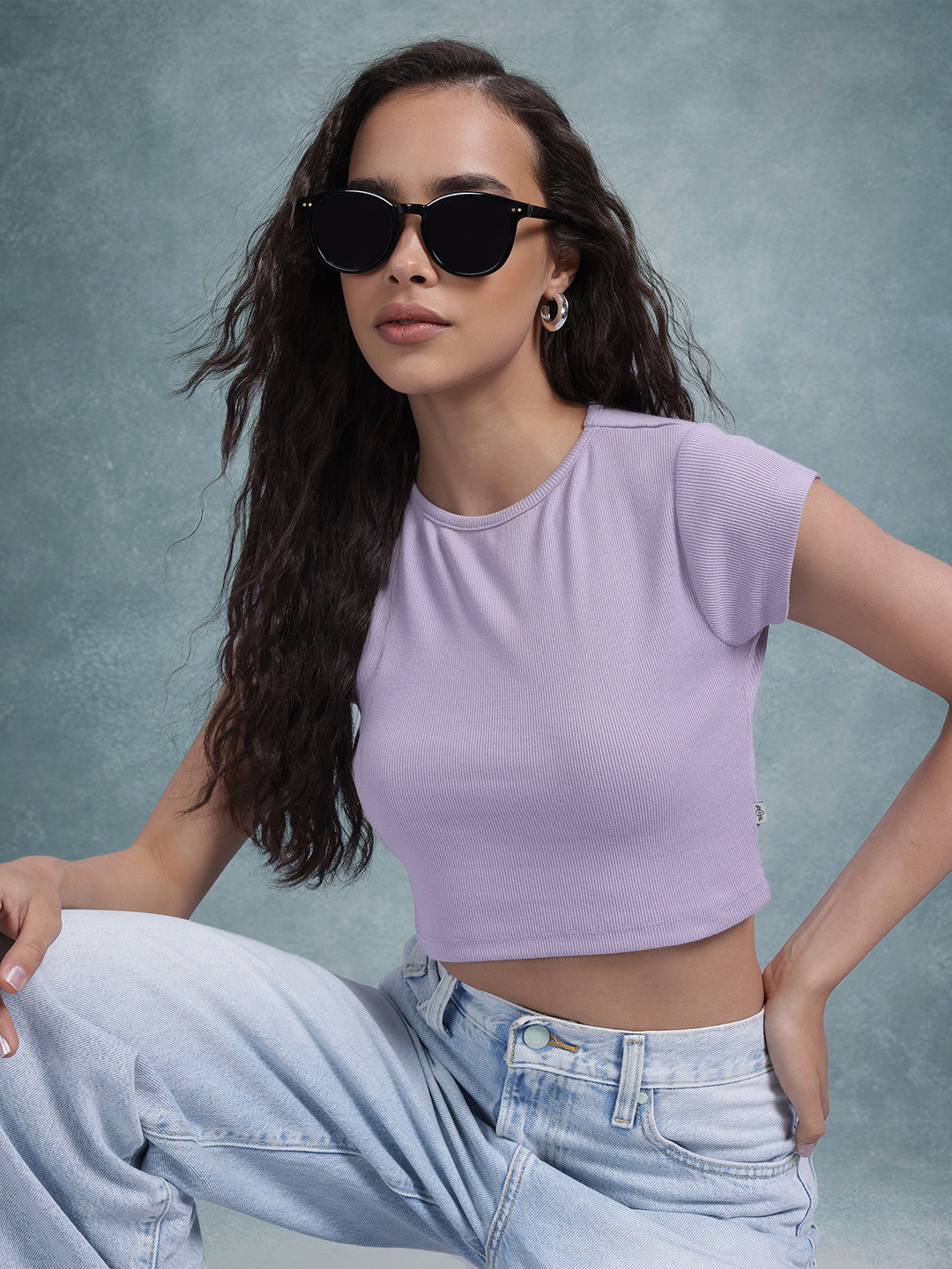 

The Roadster Life Co. Ribbed Crop Top, Lavender