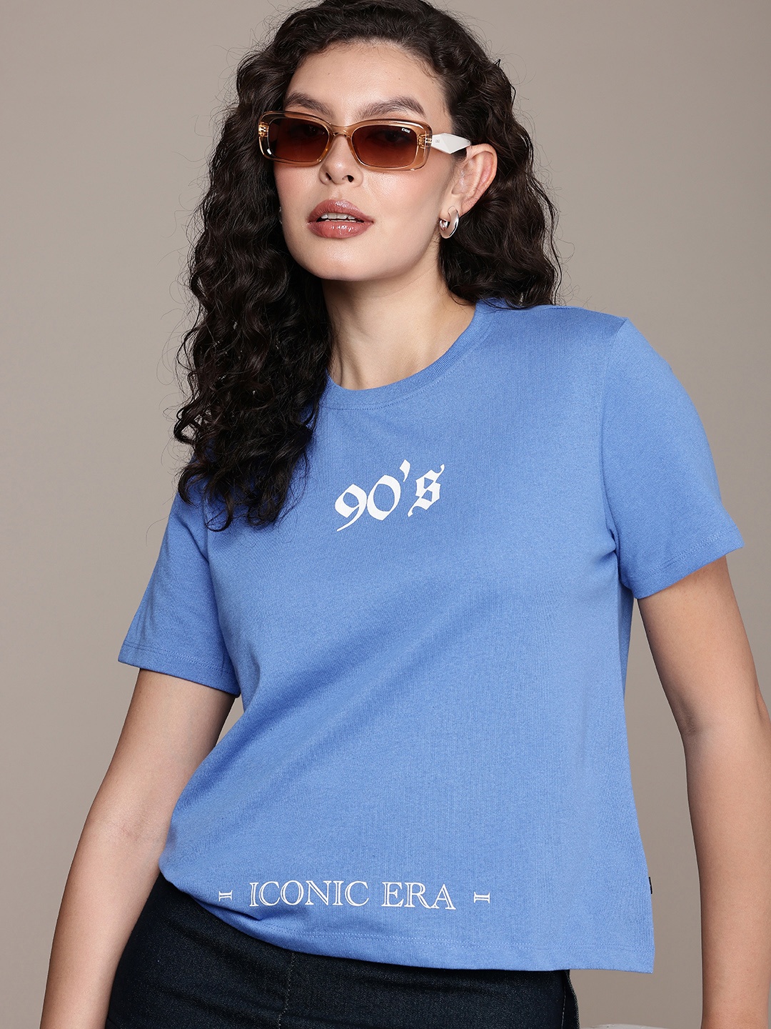 

The Roadster Life Co. Varsity Printed Boxy T-shirt, Blue