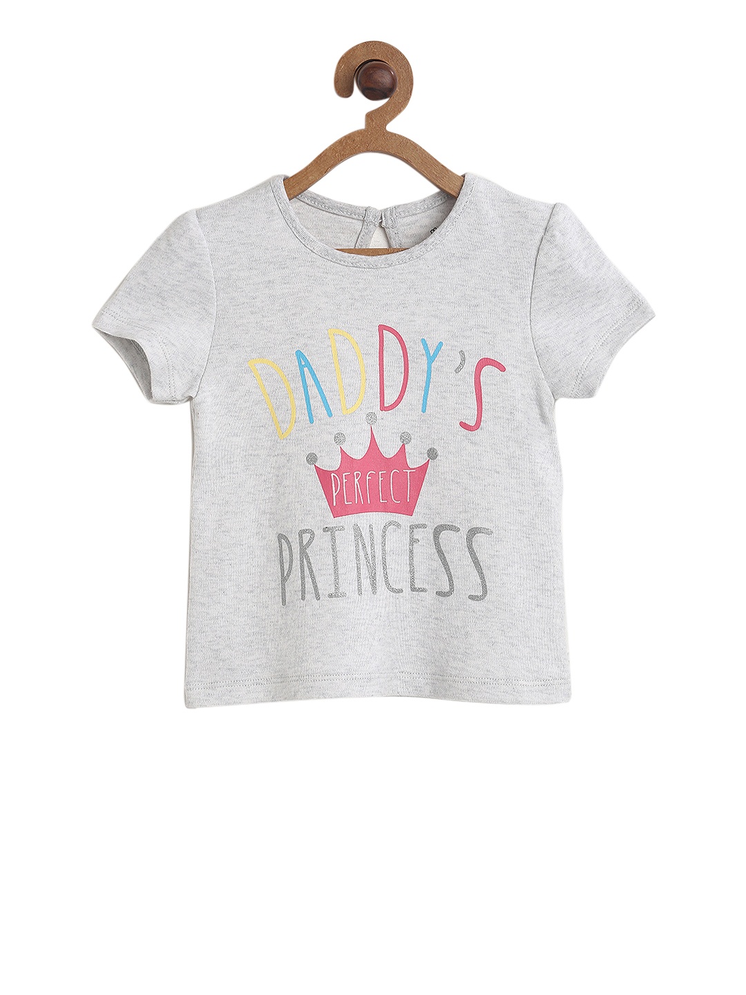 

MINI KLUB Girls Grey Printed Round Neck T-shirt