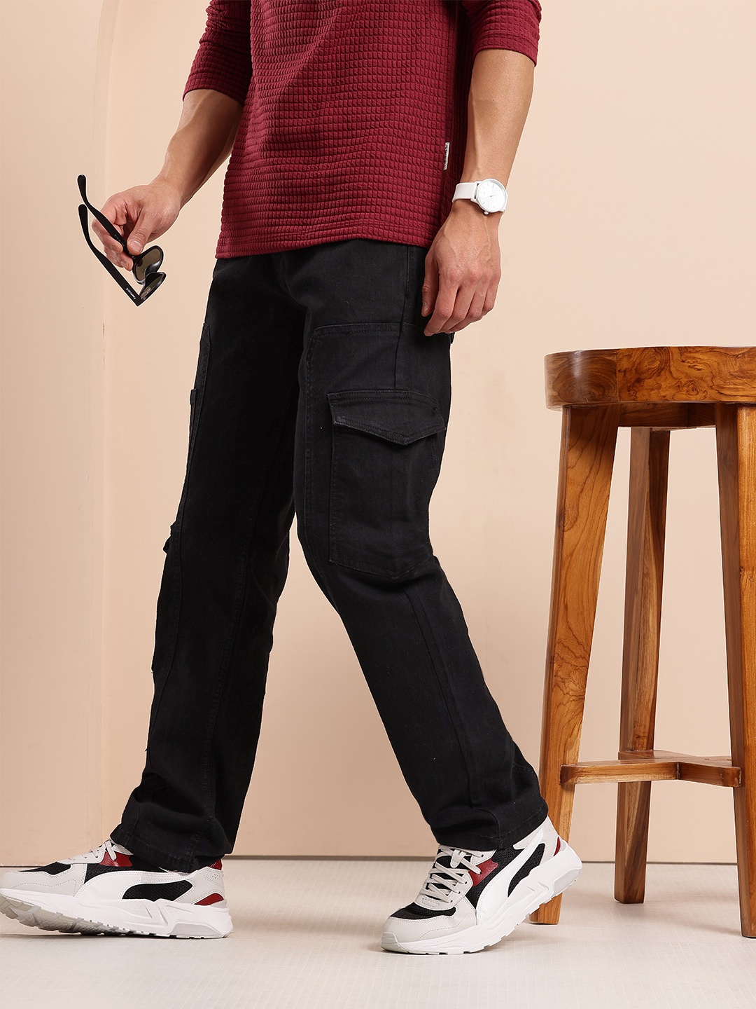 

Mast & Harbour Men Mid Rise Stretchable Jeans, Black