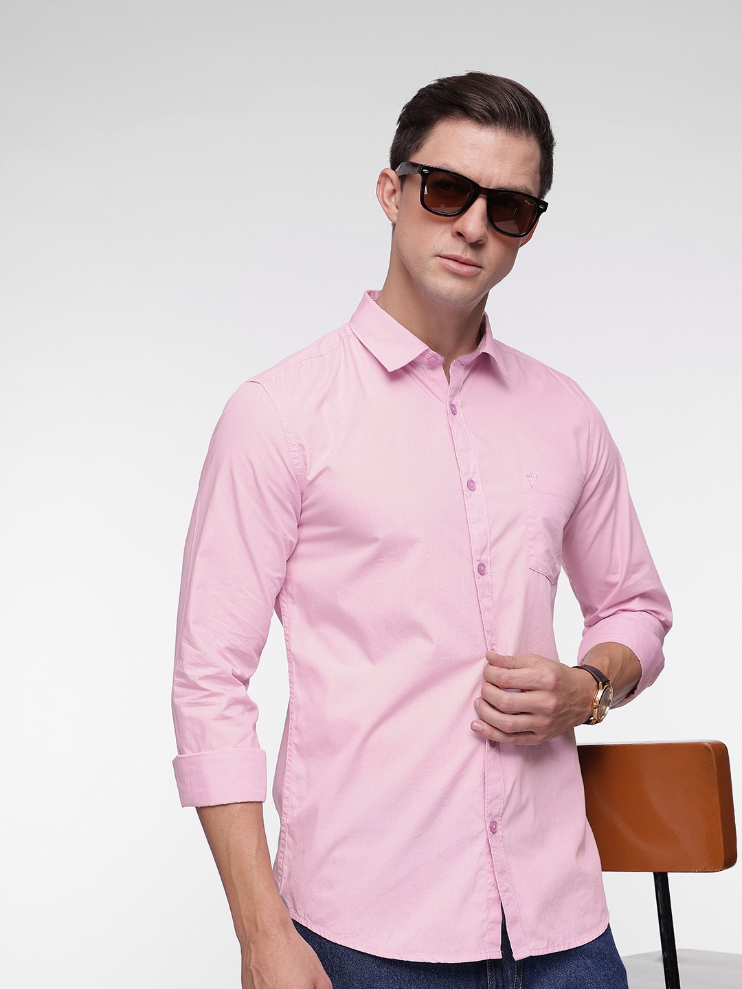 

French Connection Slim Fit Pure Cotton Casual Shirt, Pink