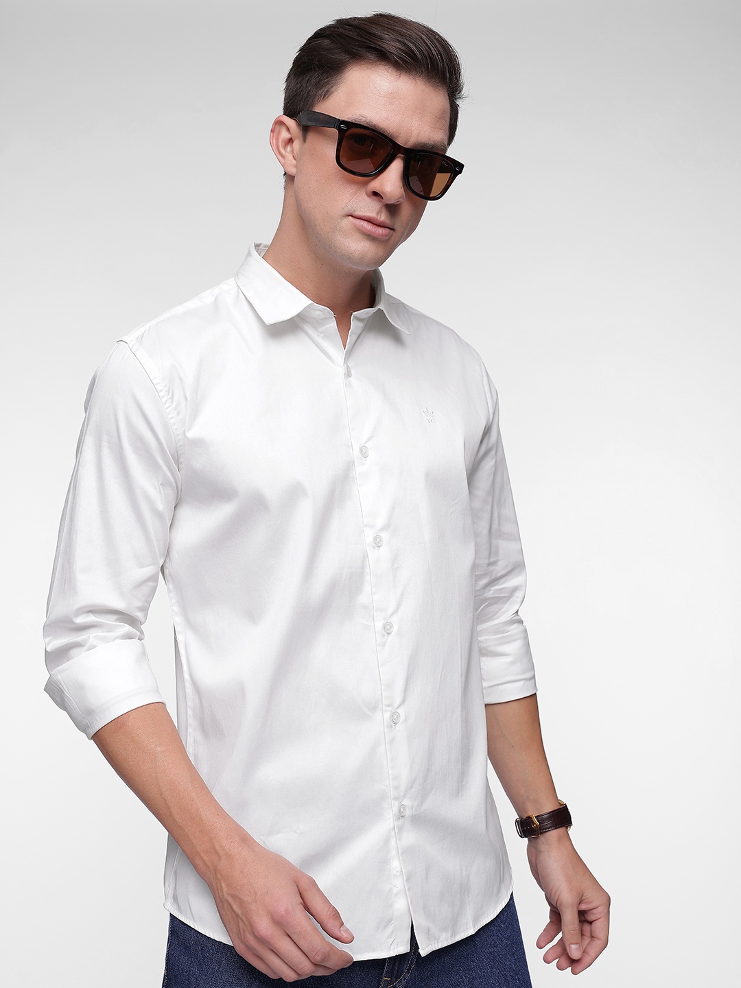 

French Connection Slim Fit Pure Cotton Casual Shirt, White