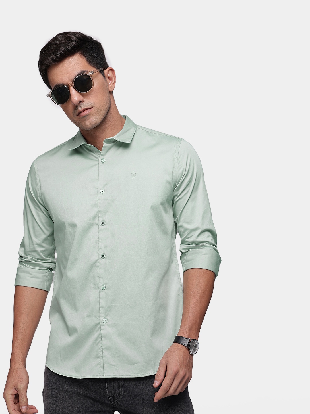 

French Connection Slim Fit Pure Cotton Casual Shirt, Green