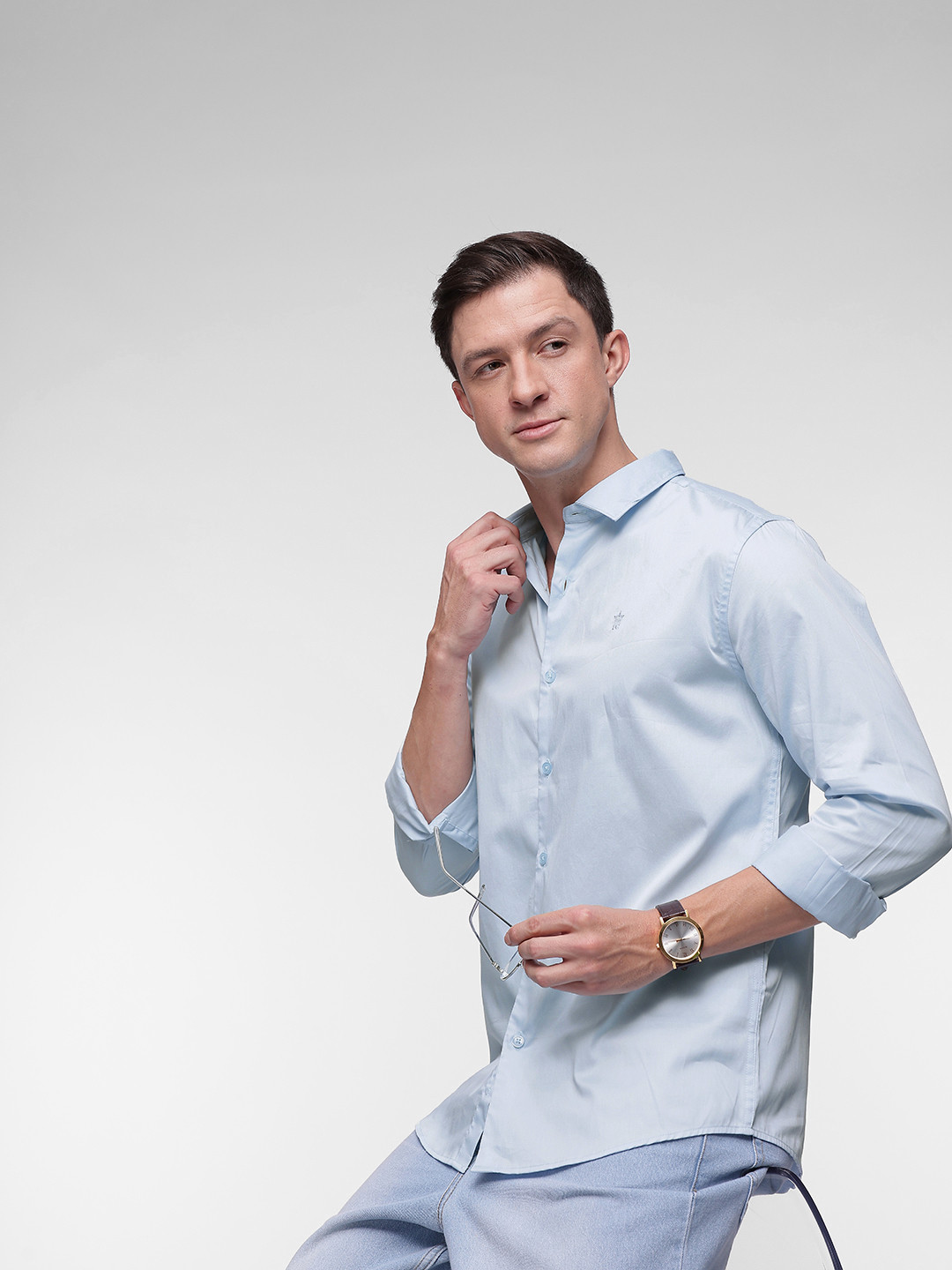 

French Connection Slim Fit Pure Cotton Casual Shirt, Blue
