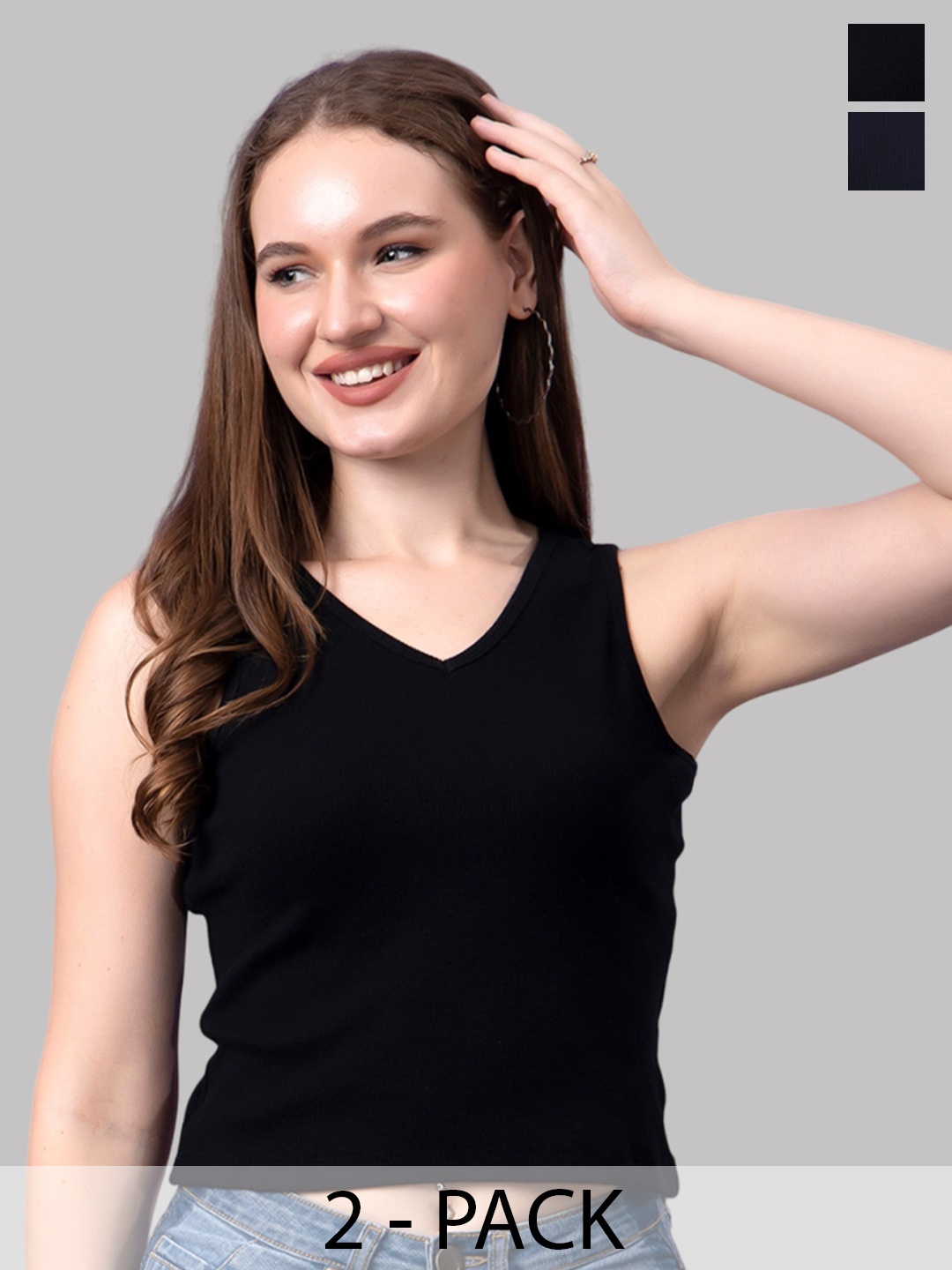 

Friskers Women Cotton Solid Crop Top, Black