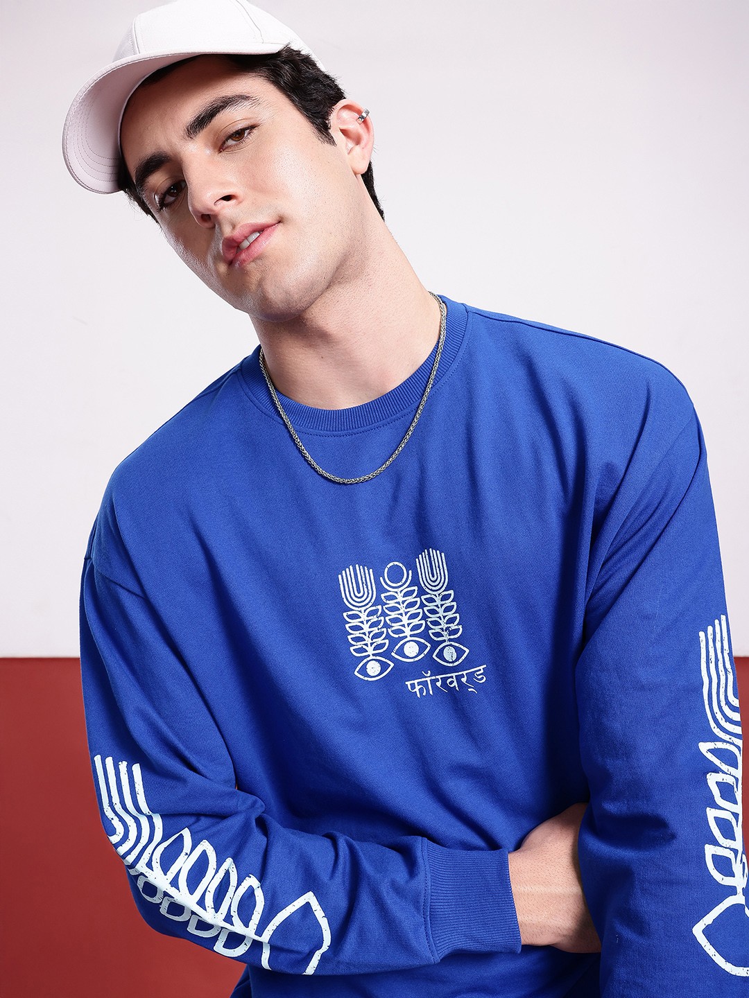 

Kook N Keech Indie Art Printed Drop-Shoulder Sweatshirt, Blue
