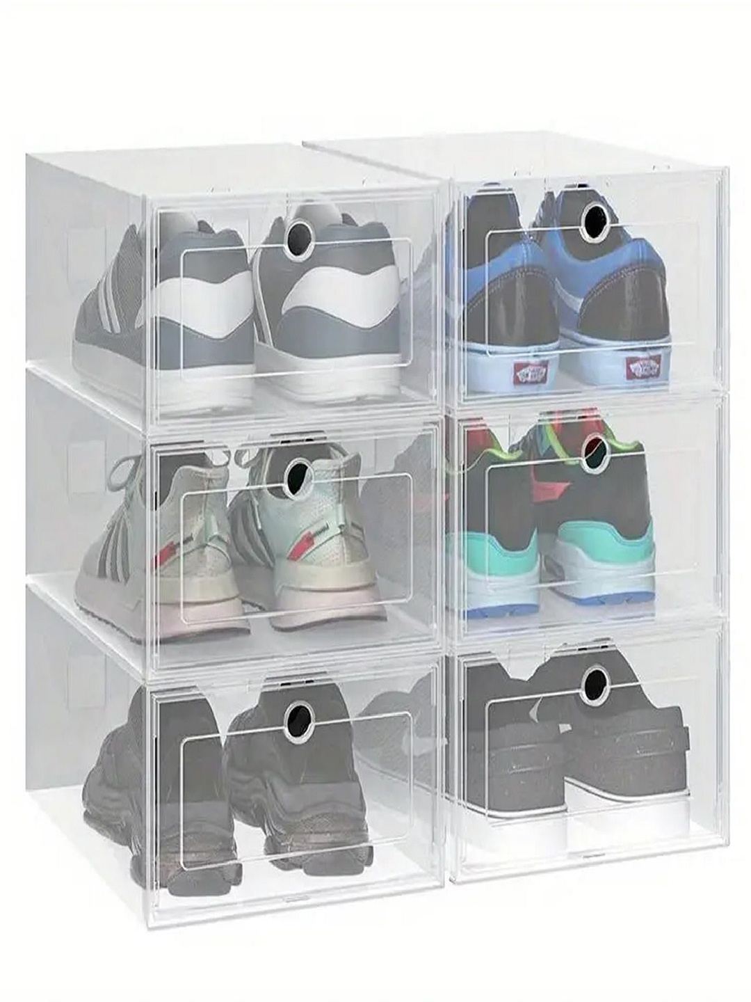 

TIED RIBBONS Transparent 6 Pieces Super Strong Shoes Organiser