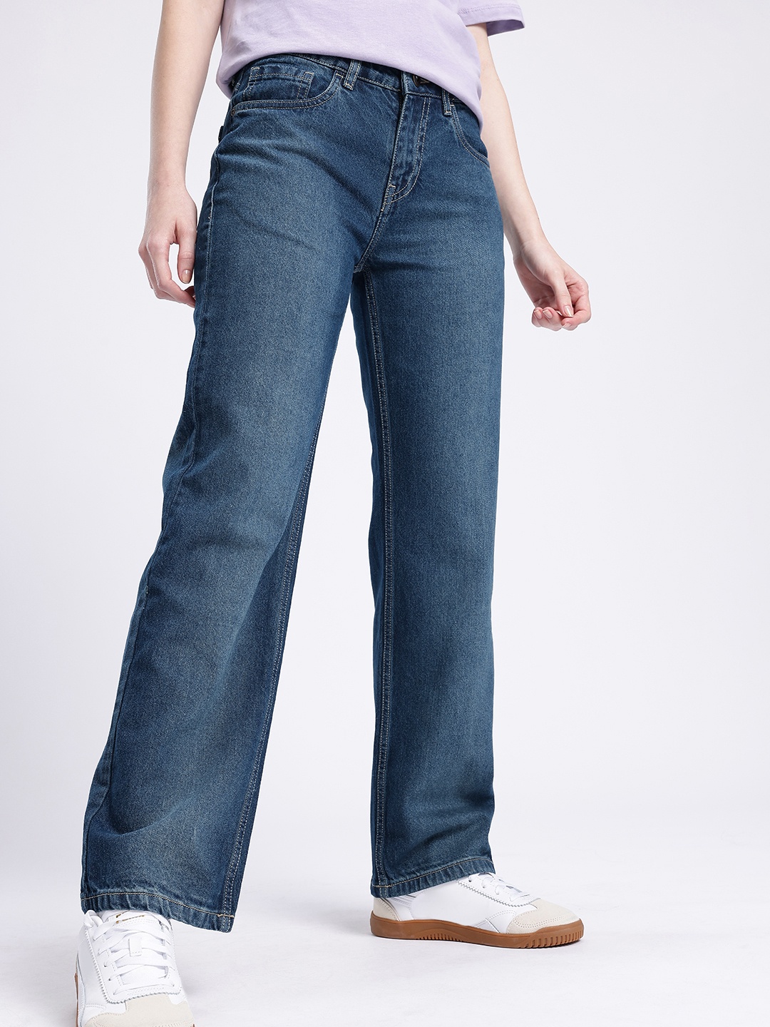 

glitchez Women Urban Classic Straight Fit Jeans, Blue