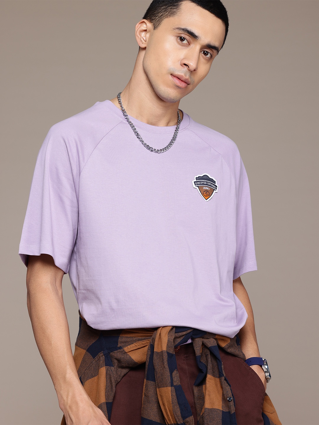 

The Roadster Lifestyle Co. Pure Cotton Relaxed T-shirt, Lavender