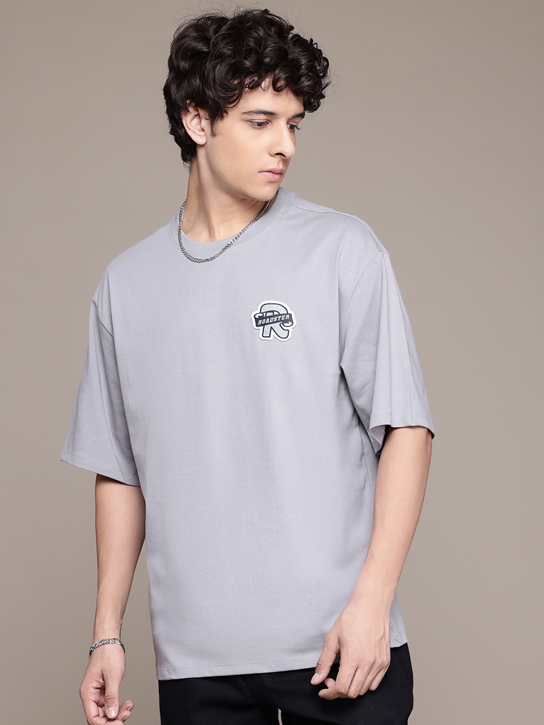 

The Roadster Lifestyle Co. Relaxed Fit Pure Cotton T-shirt, Grey
