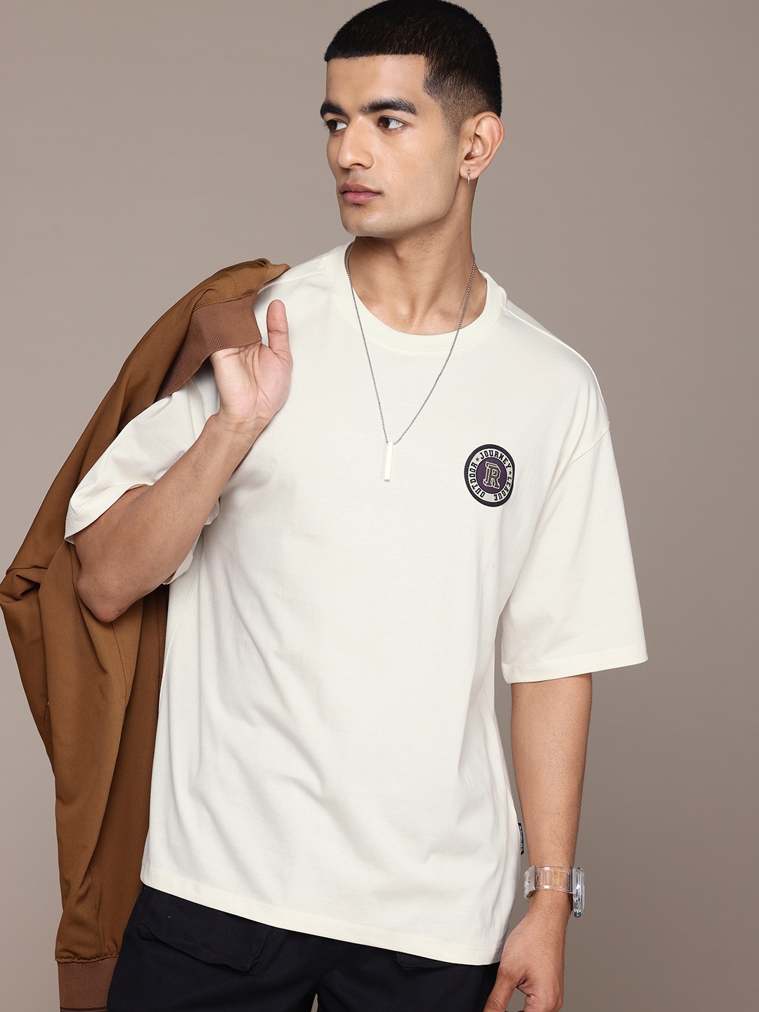 

The Roadster Lifestyle Co. Pure Cotton Relaxed T-shirt, Off white