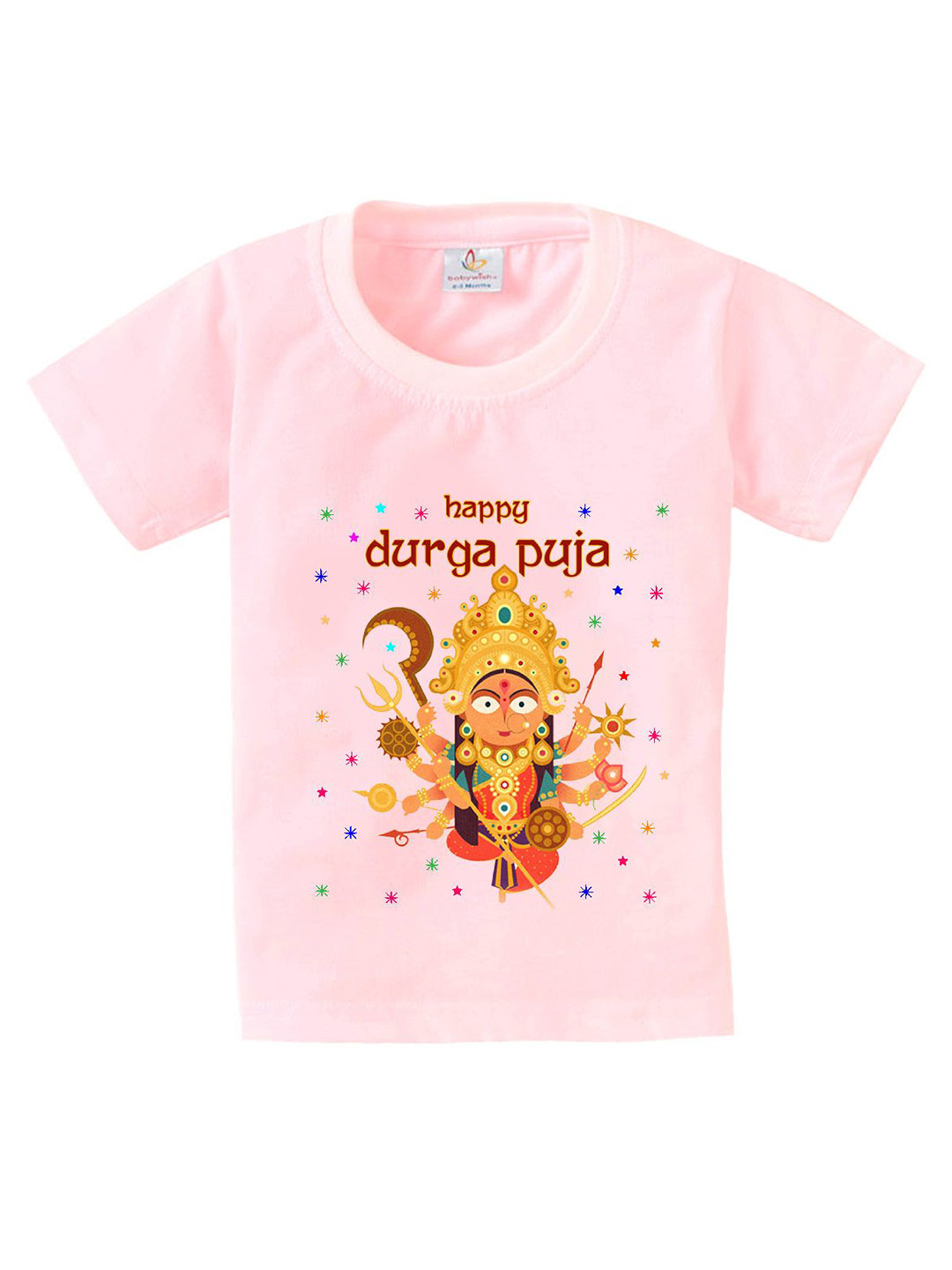 

Babywish Unisex Kids Graphic Printed Round Neck Cotton T-shirt, Pink