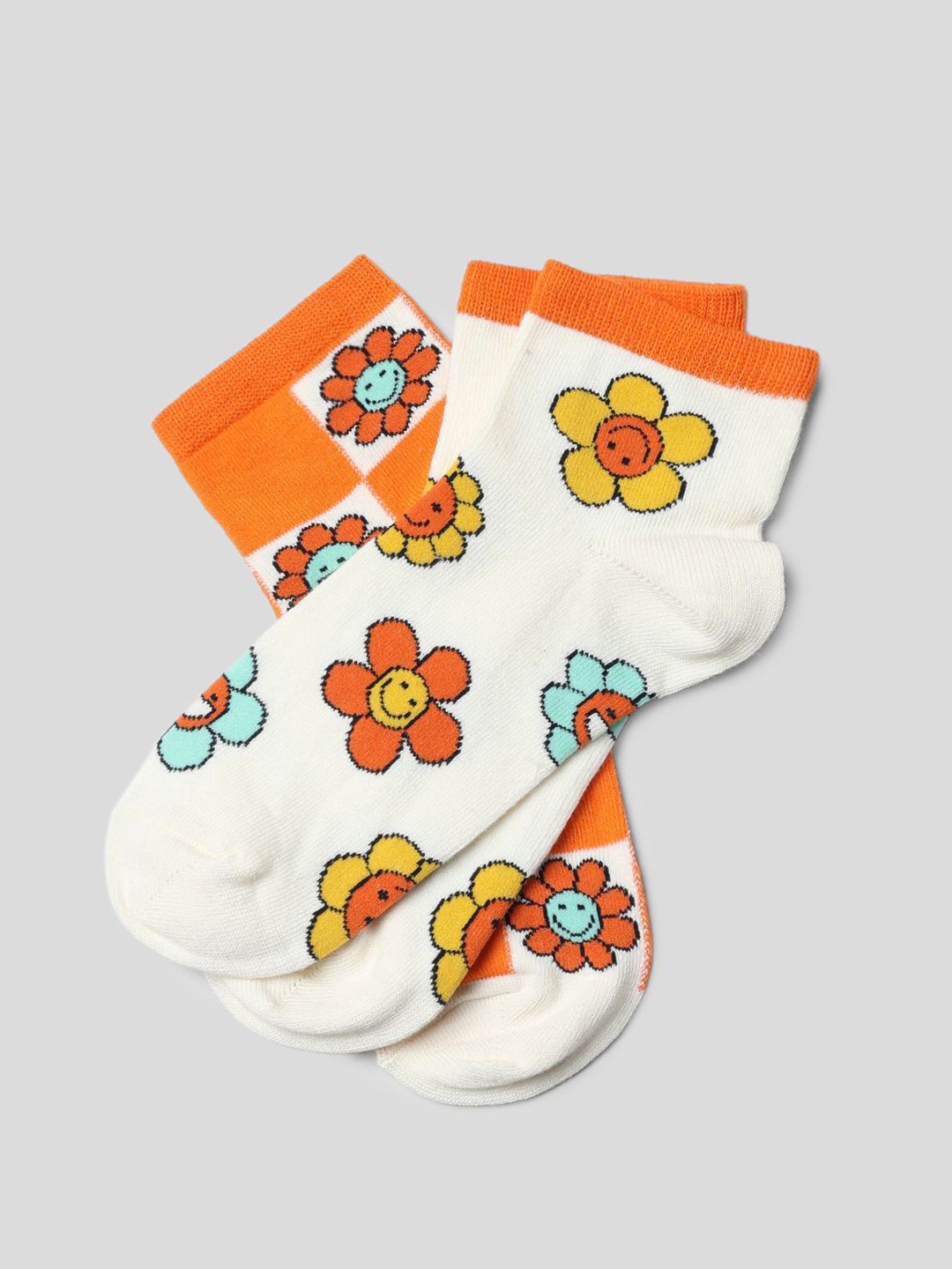 

ONLY Women Pack of 2 Printed Ankle Length Socks, White