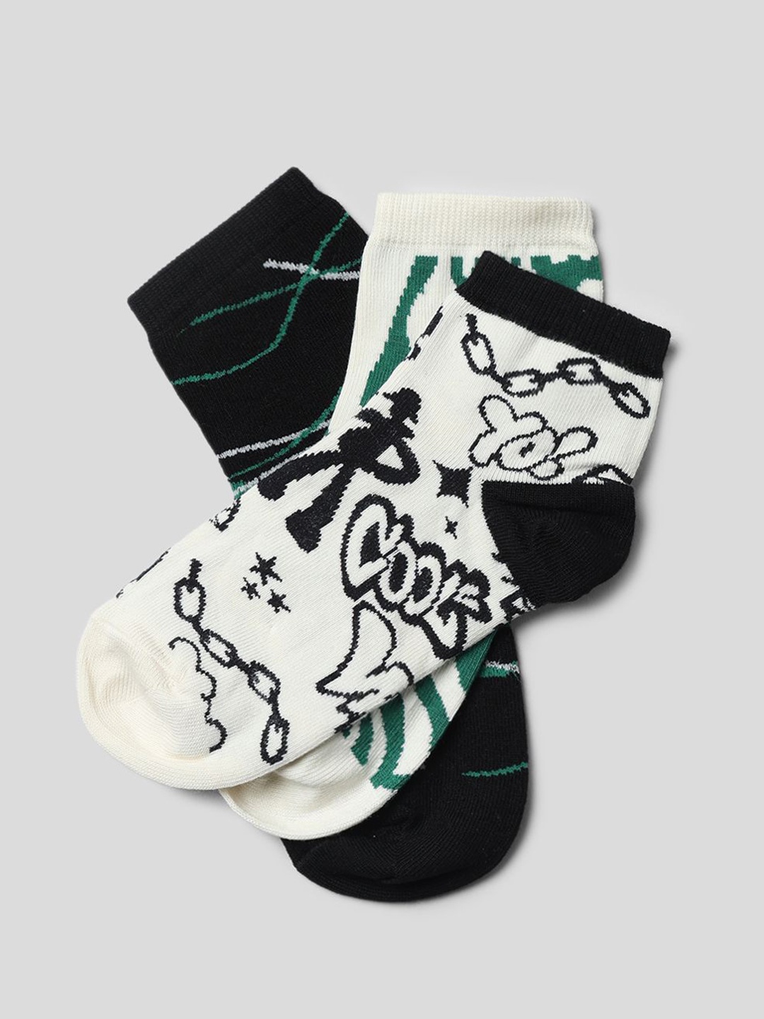 

ONLY Women Pack Of 3 Patterned Above Ankle Socks, Black