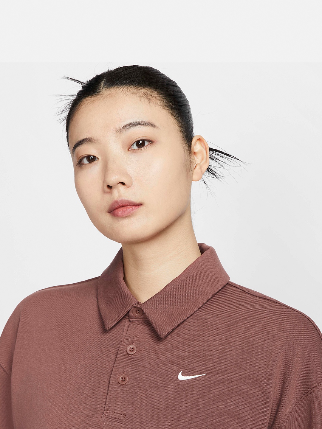 Nike Women Sportswear Essential Polo T-Shirt, Brown