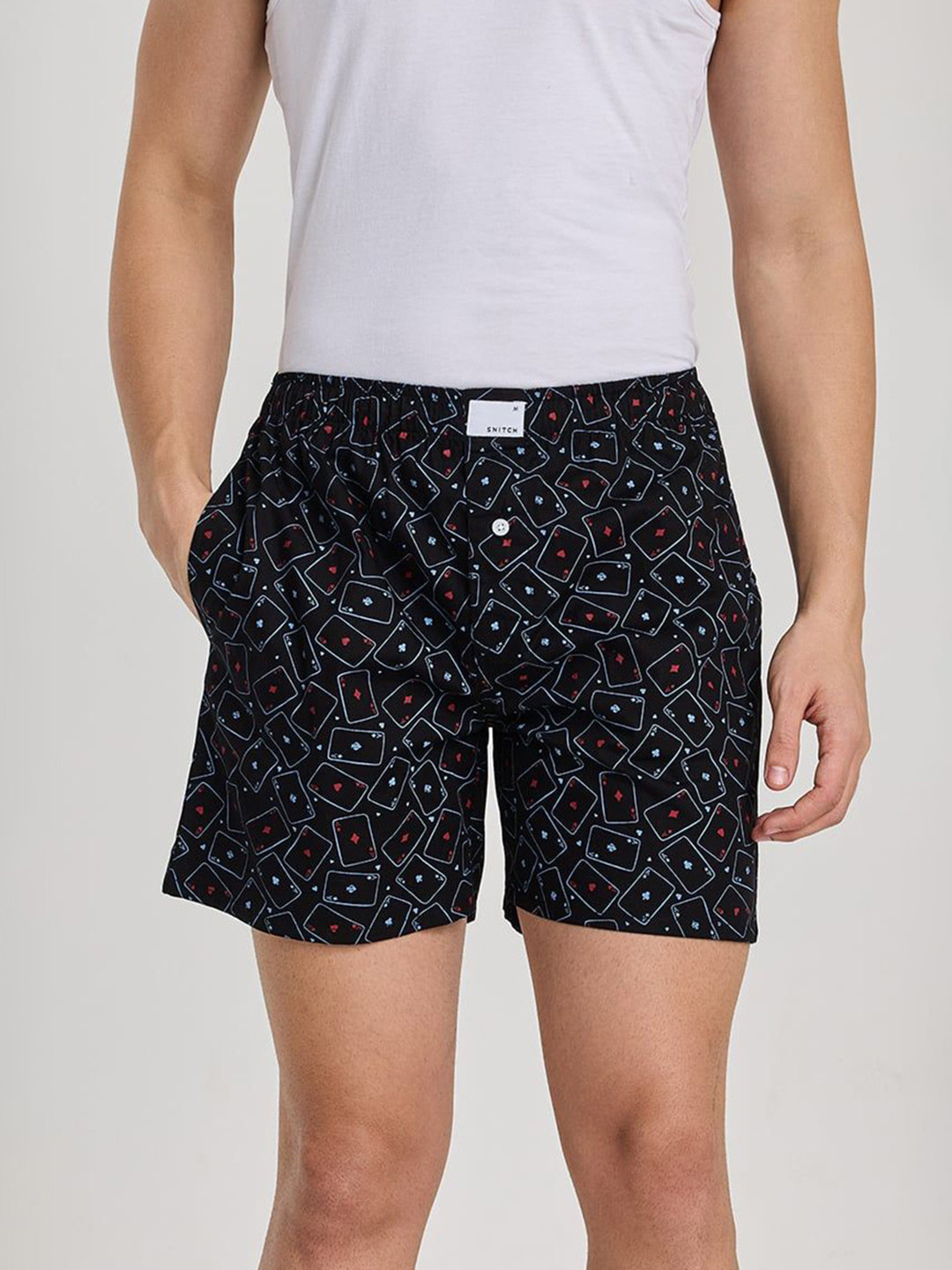 

Snitch Men Pure Cotton Boxers 4MSBX9251-02-L, Black