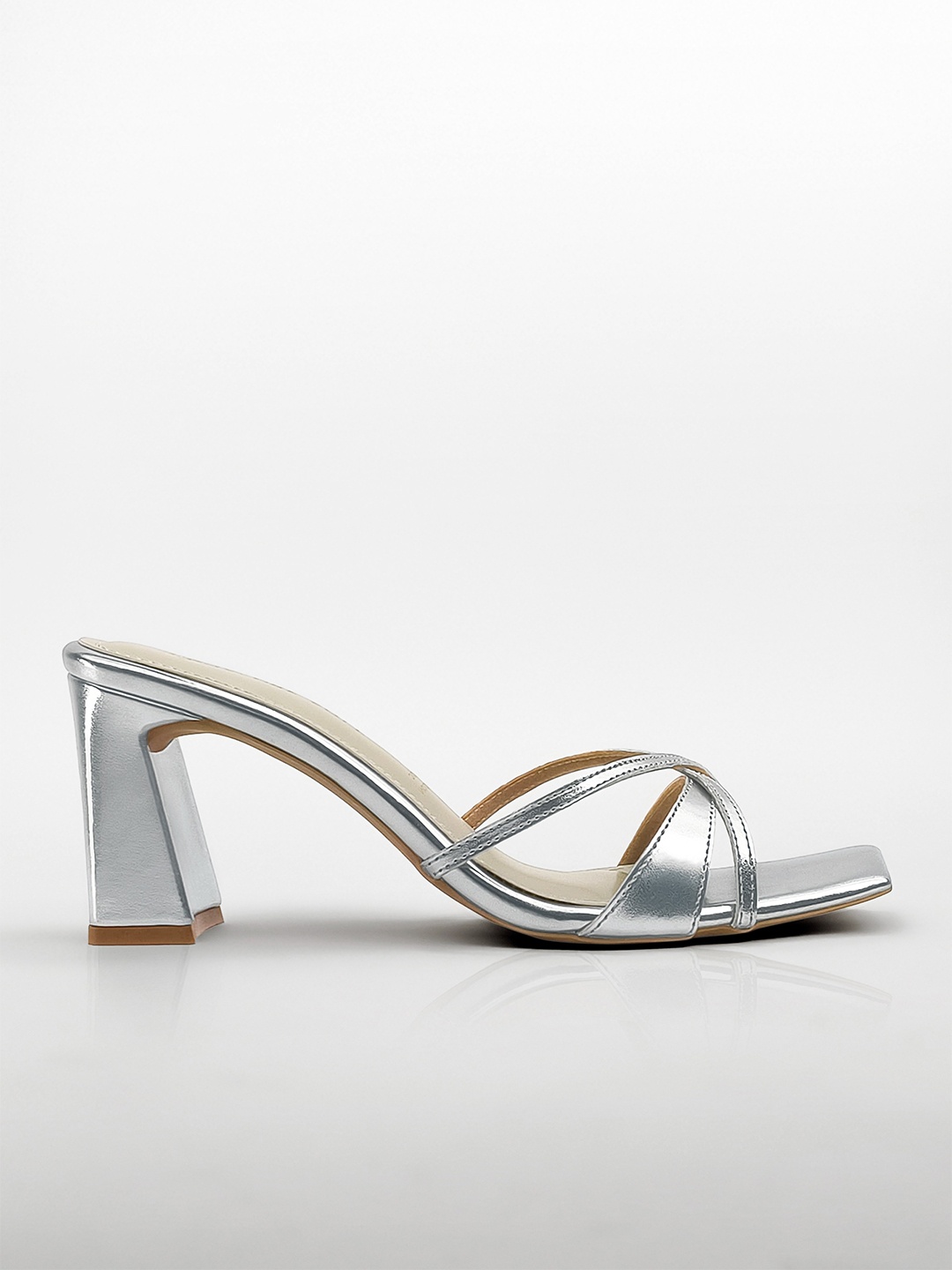 

Signature Sole Women Sole Party Block Sandals, Silver