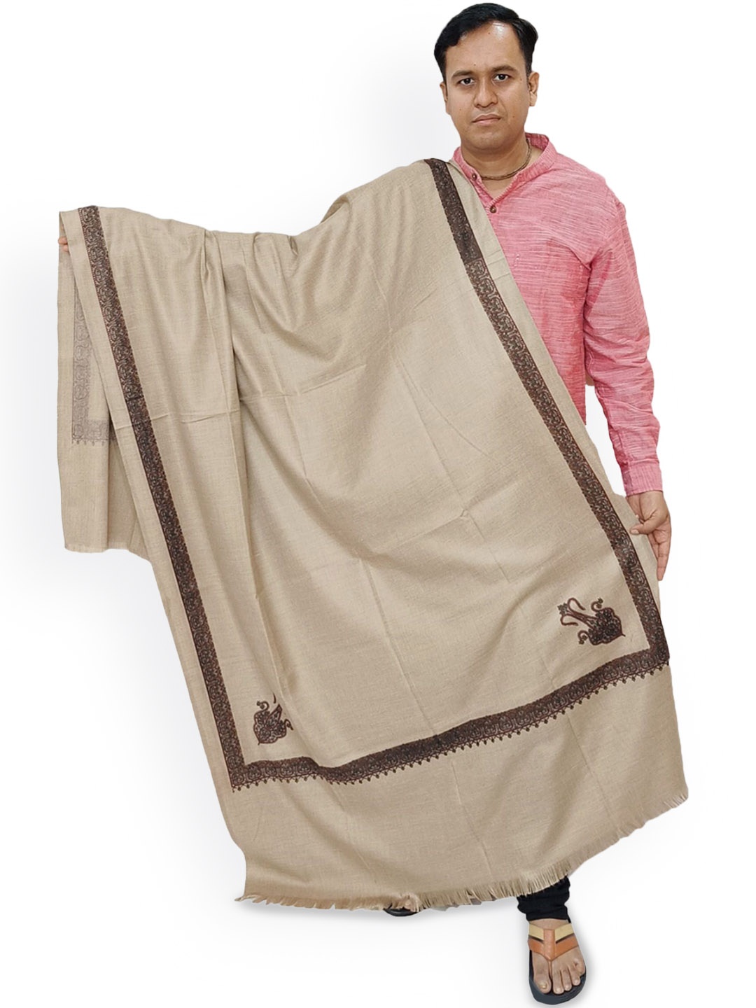 

Vrinde Pure Woollen Shawl, Beige