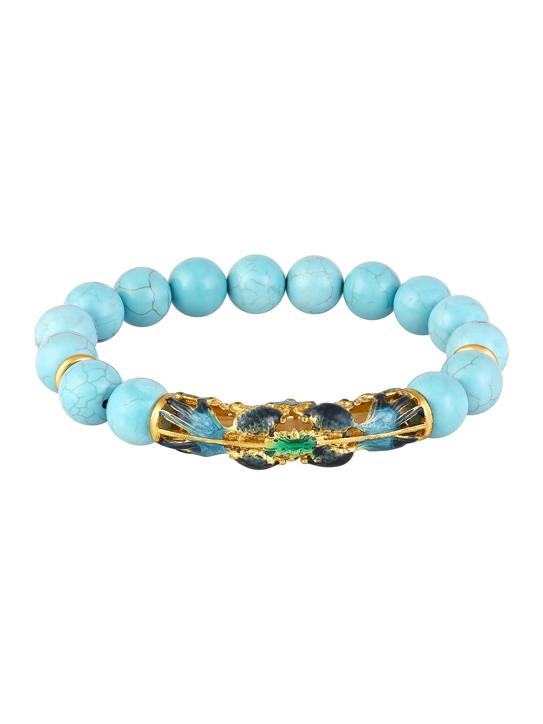 

BDIVA Women Brass Gold-Plated Bracelet, Blue