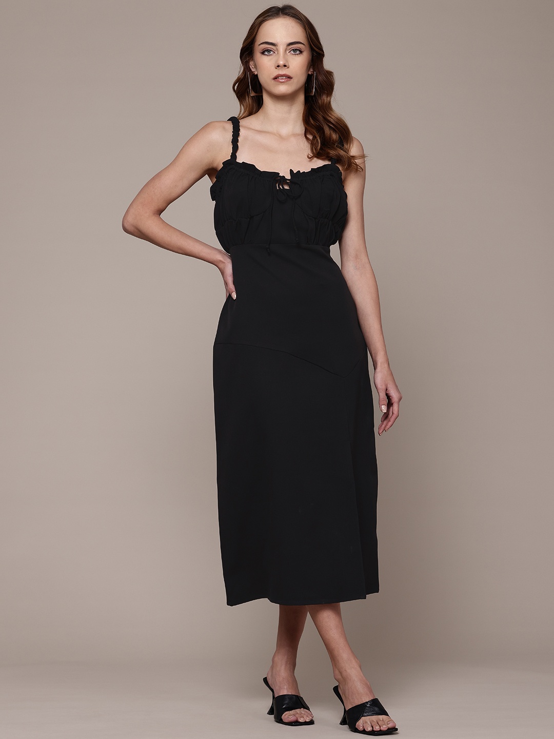 

bebe A-Line Dress, Black