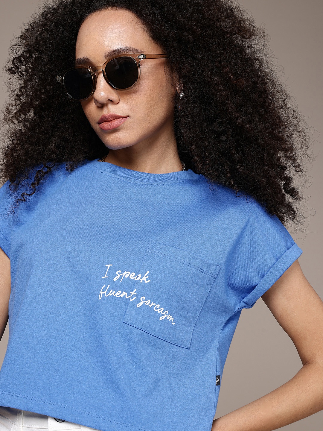 

The Roadster Life Co. Extended Sleeves Boxy T-shirt, Blue