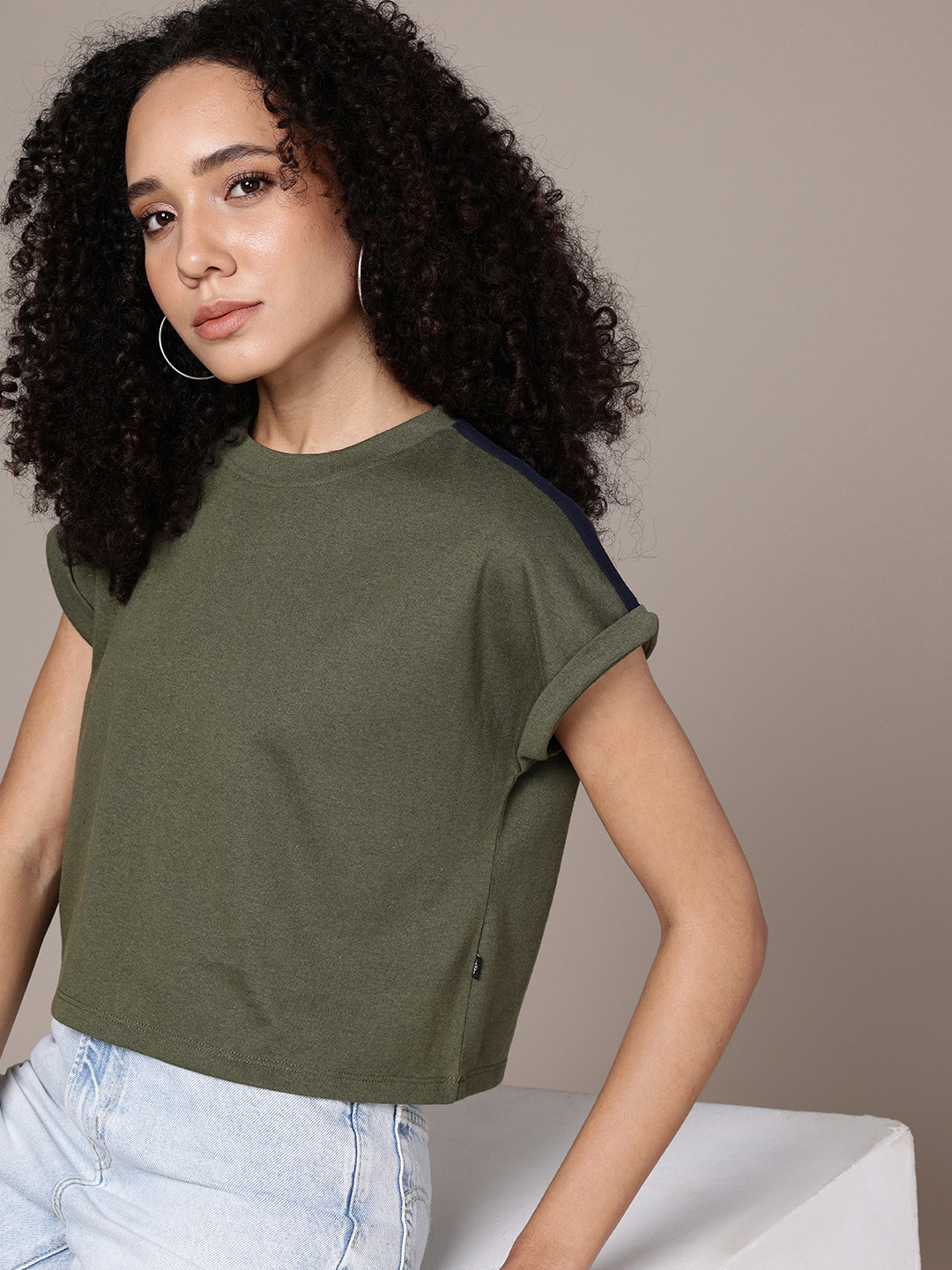 

The Roadster Life Co. Extended Sleeves Boxy T-shirt, Olive