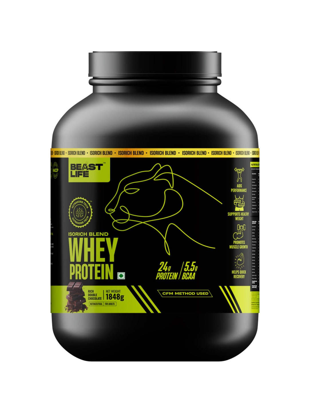 

BeastLife Whey Protein Powder With Ultrasorb Tech, Black