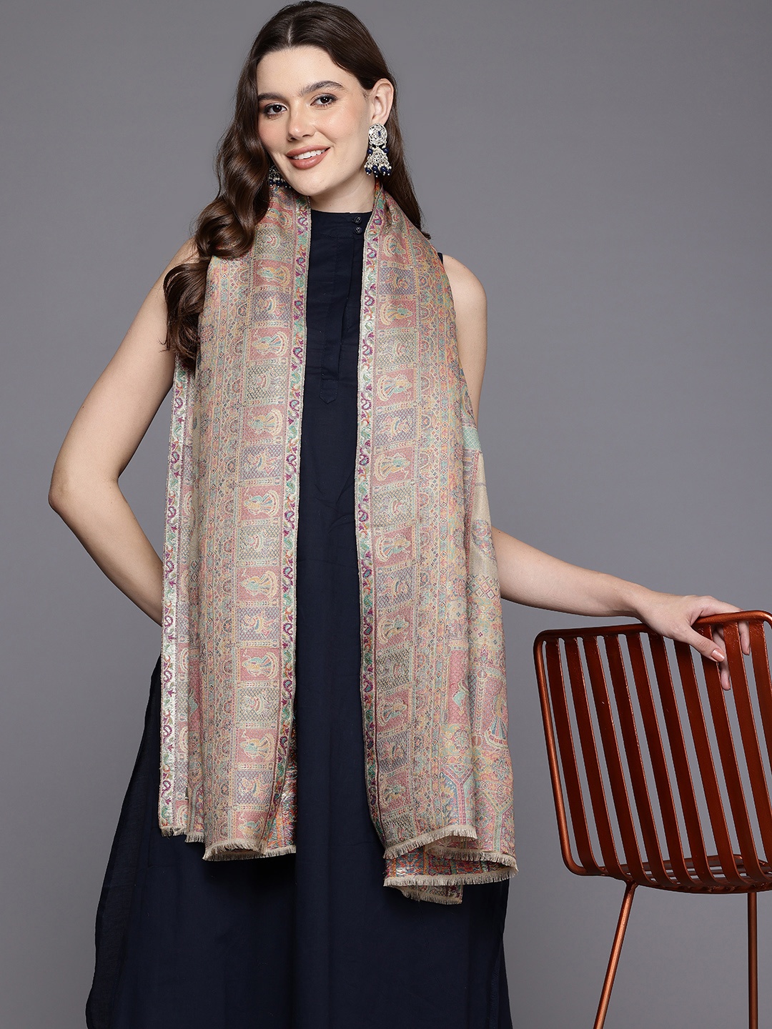 

Cayman Woven Design Woollen Stole, Multi