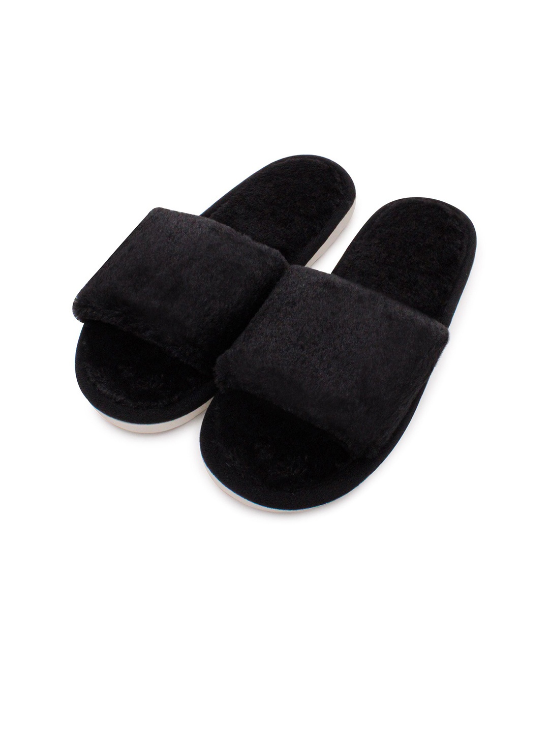 

JENNA Women Solid Room Slippers, Black