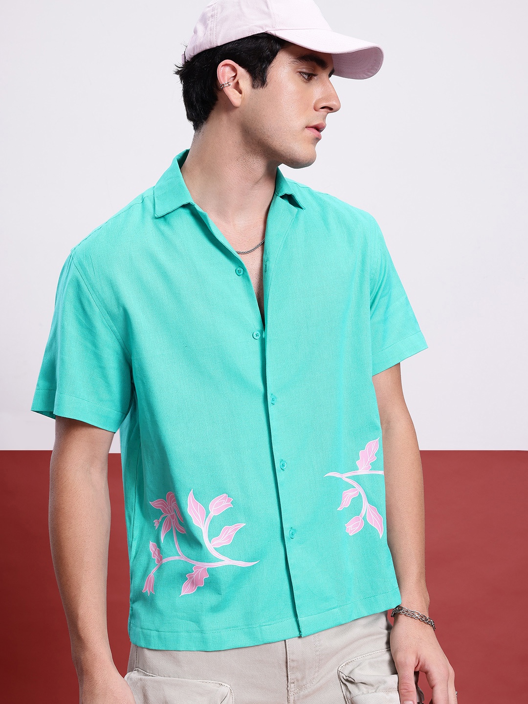 

Kook N Keech Indie Florals Printed Casual Shirt, Sea green
